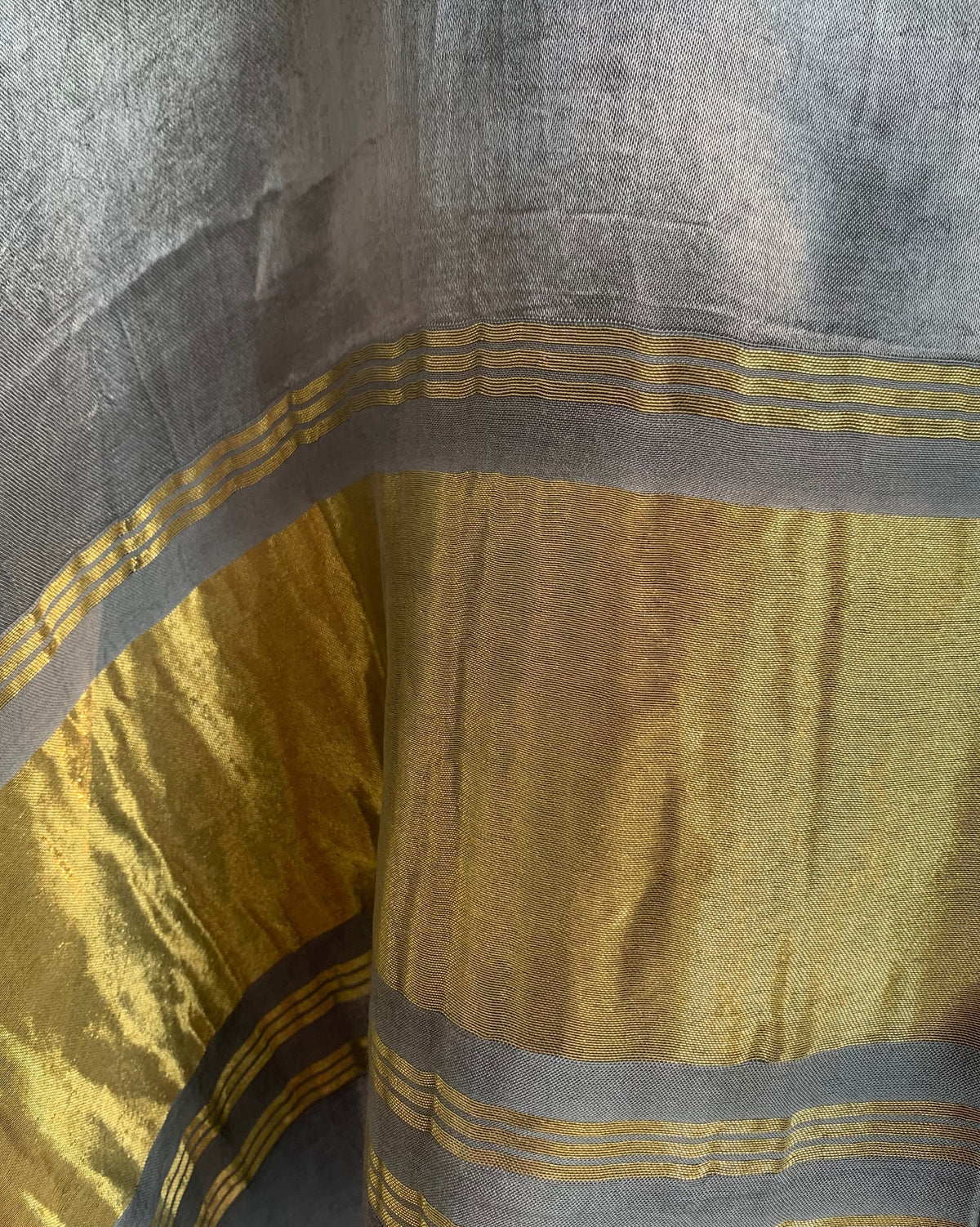 Mayura Kumar Kutch kaftan in powder blue and gold, detail view