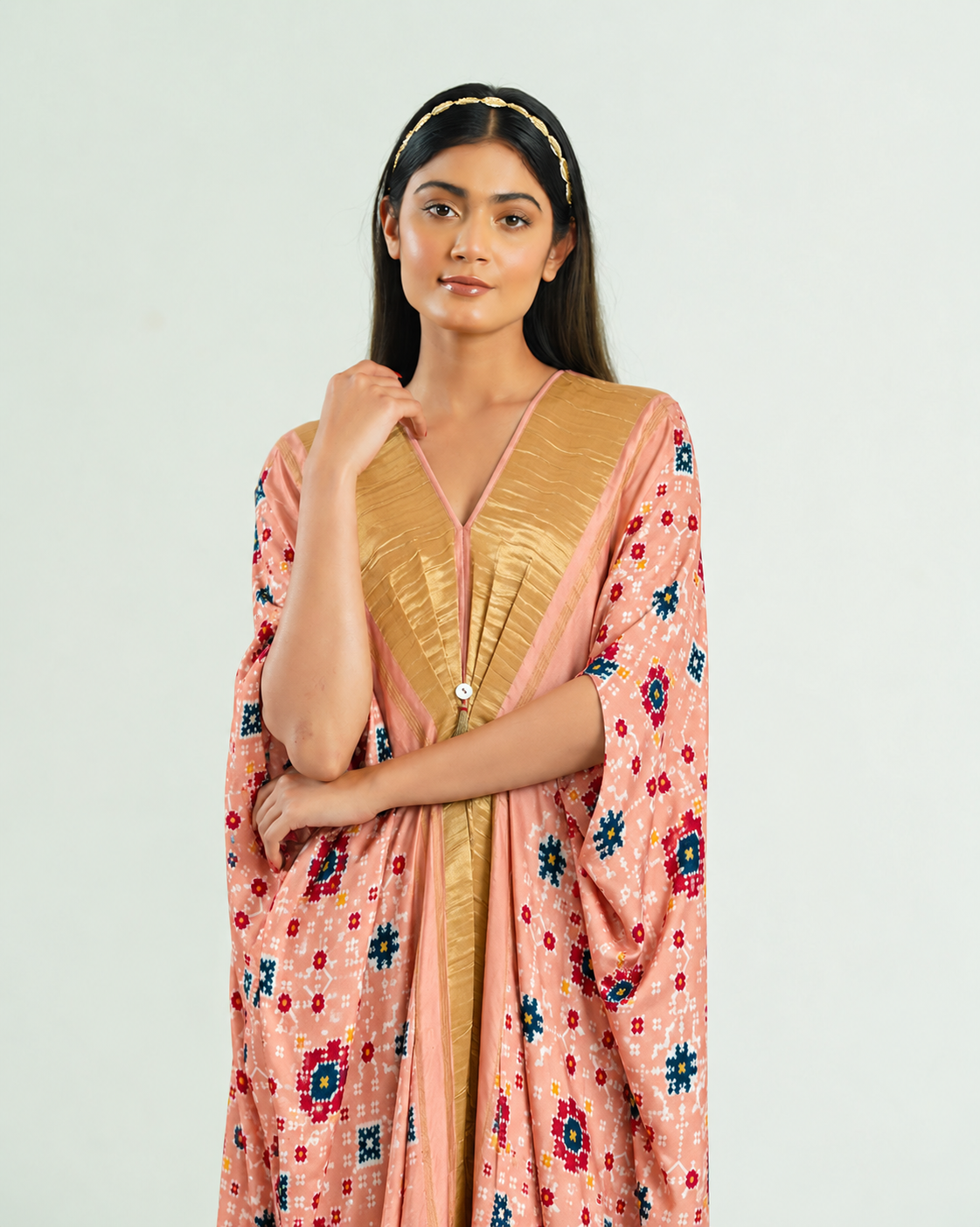 Kaftan Patola - Blush Pink / Gold