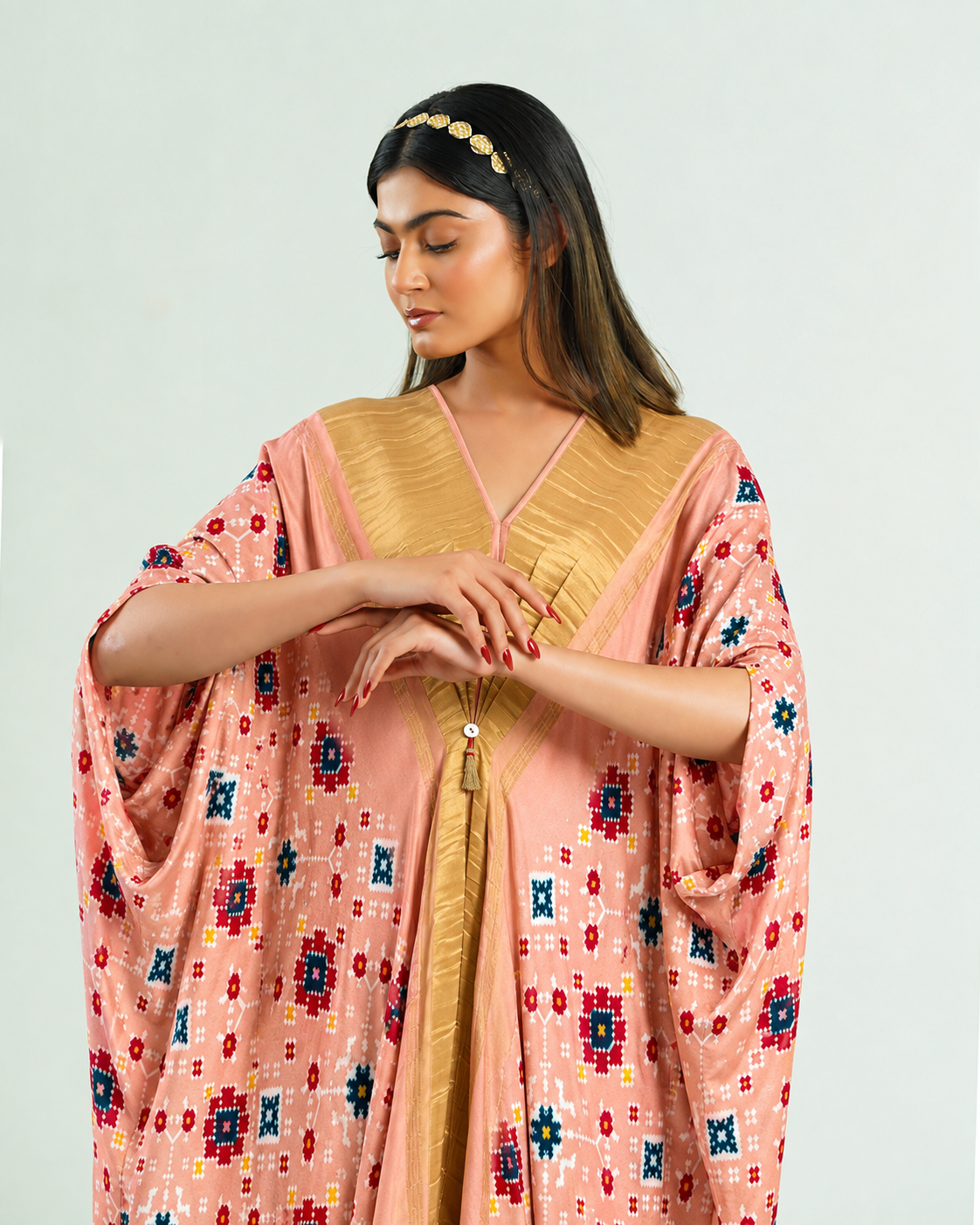 Kaftan Patola - Blush Pink/Gold - Mayura Kumar