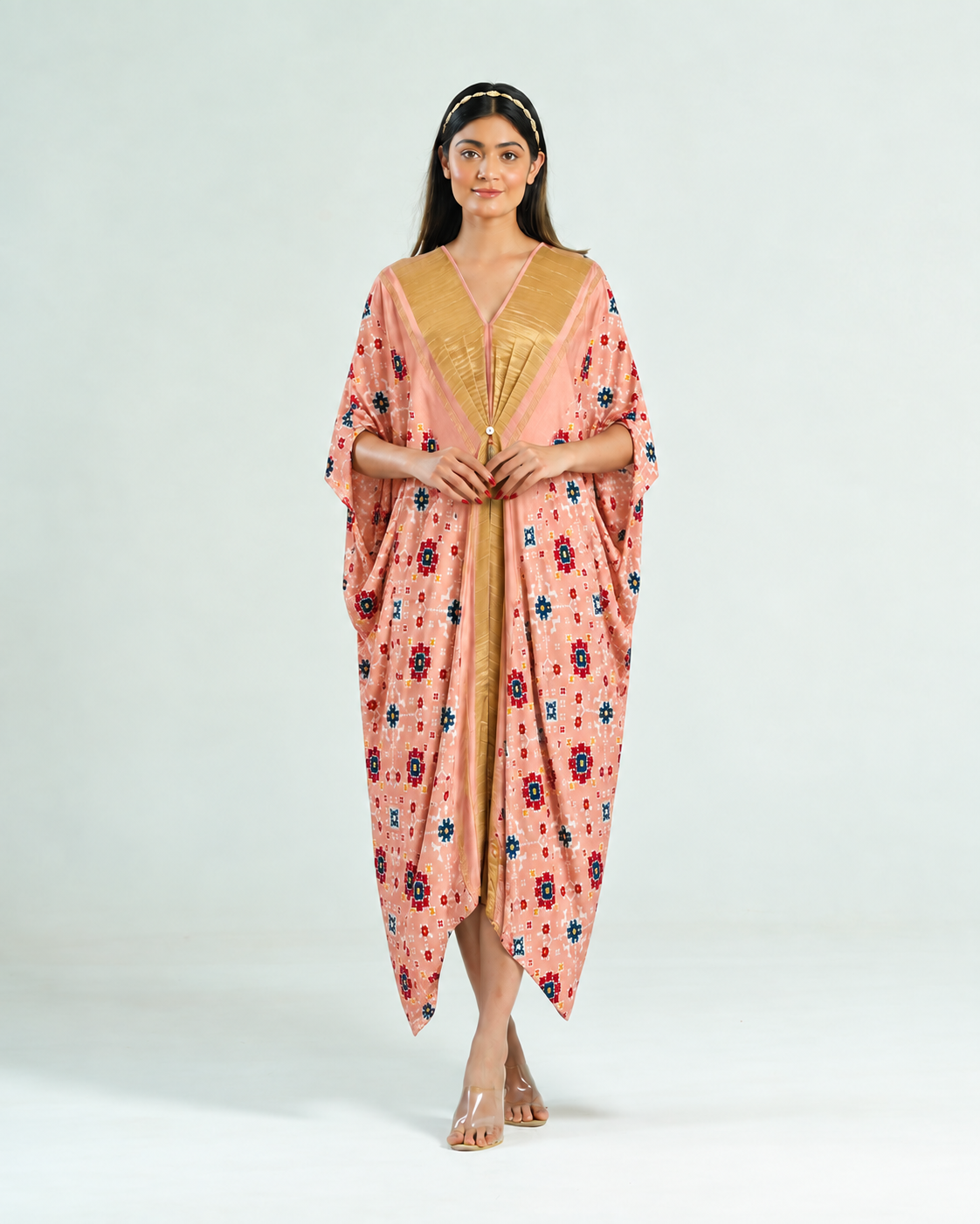 Kaftan Patola - Blush Pink / Gold