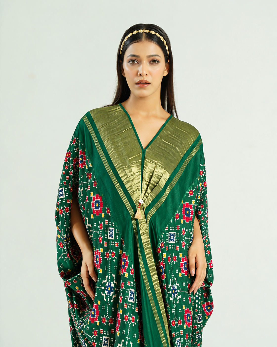 Kaftan Patola - Dark Green / Gold