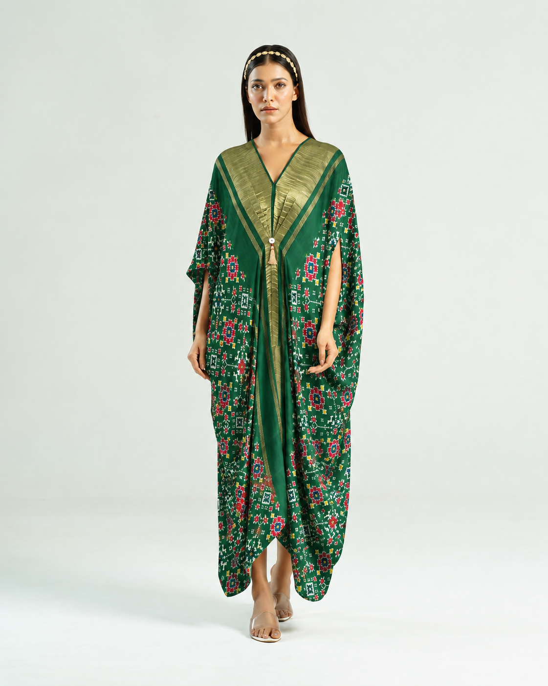 Kaftan Patola - Dark Green / Gold