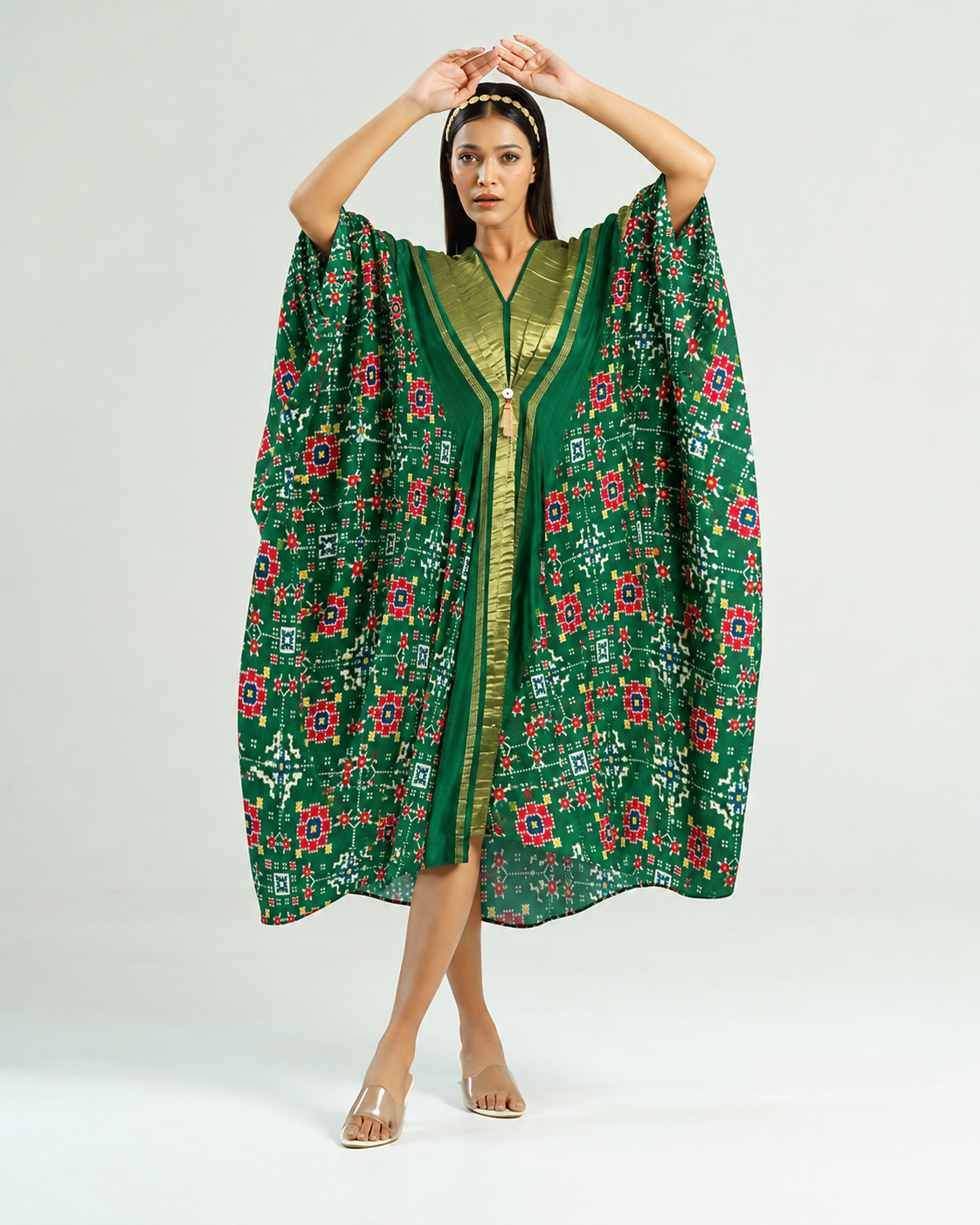 Kaftan Patola - Dark Green / Gold
