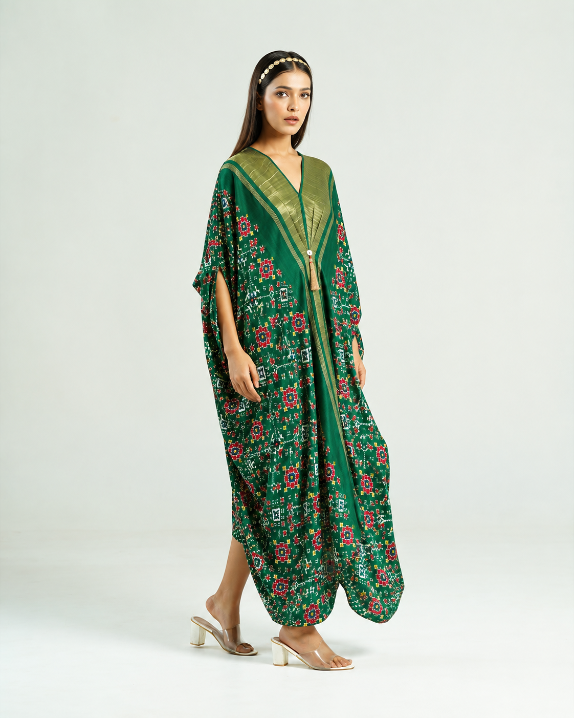 Kaftan Patola - Dark Green / Gold