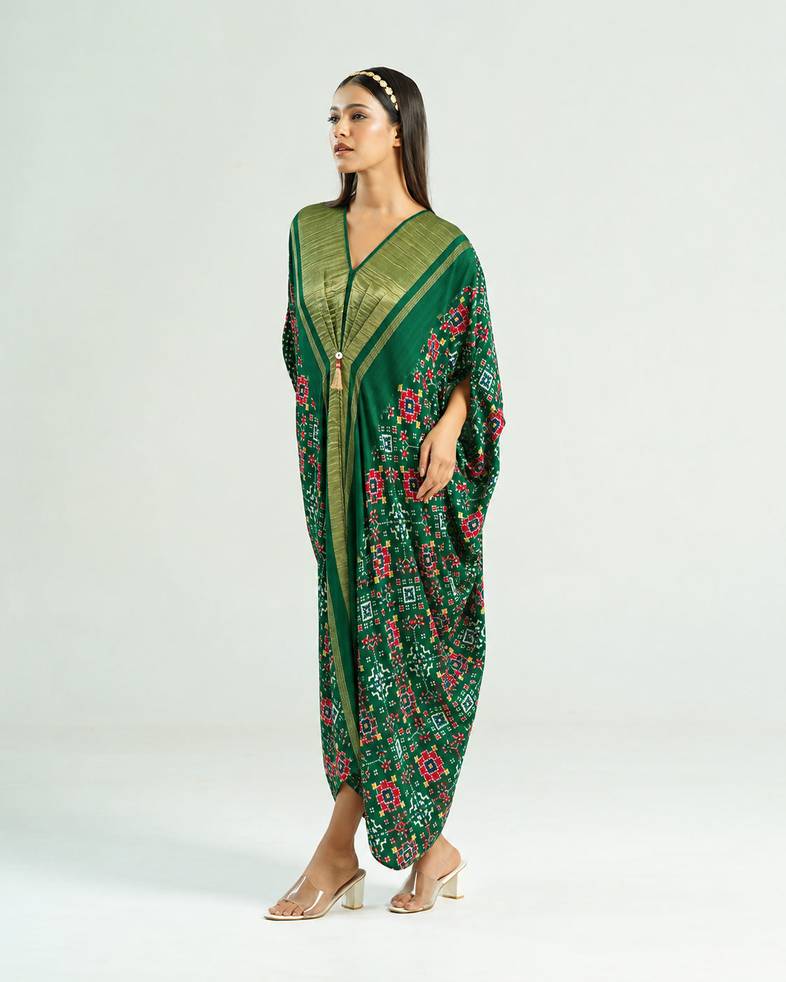 Kaftan Patola - Dark Green / Gold