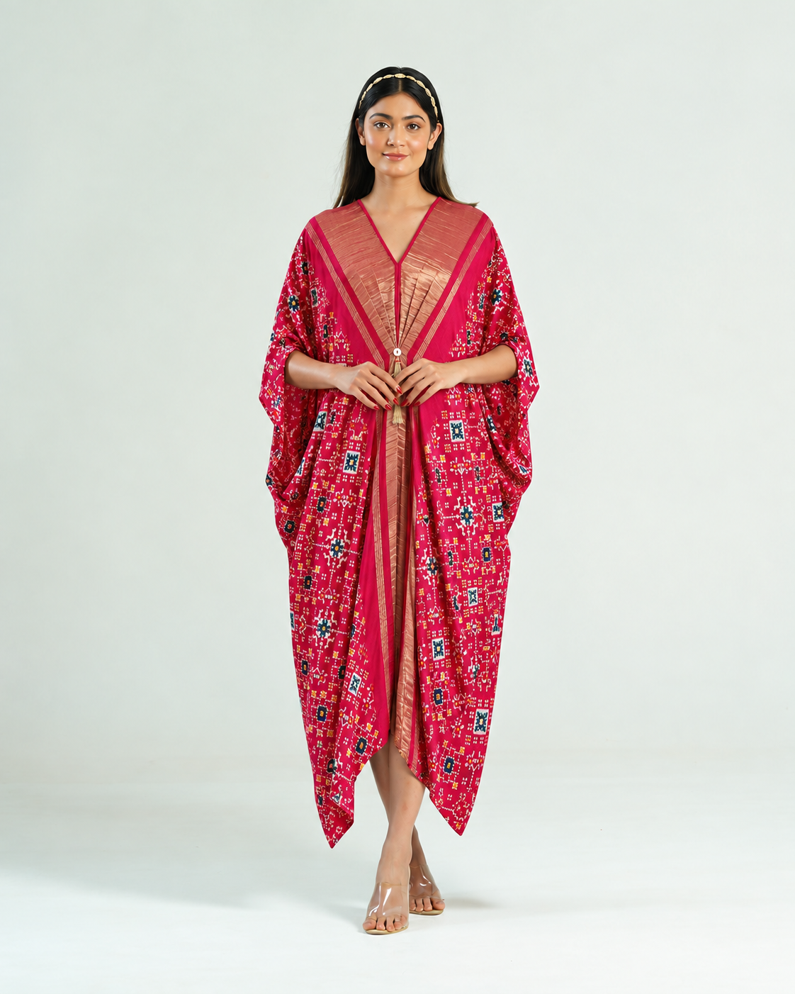 Kaftan Patola -  Fuchsia Rani / Gold