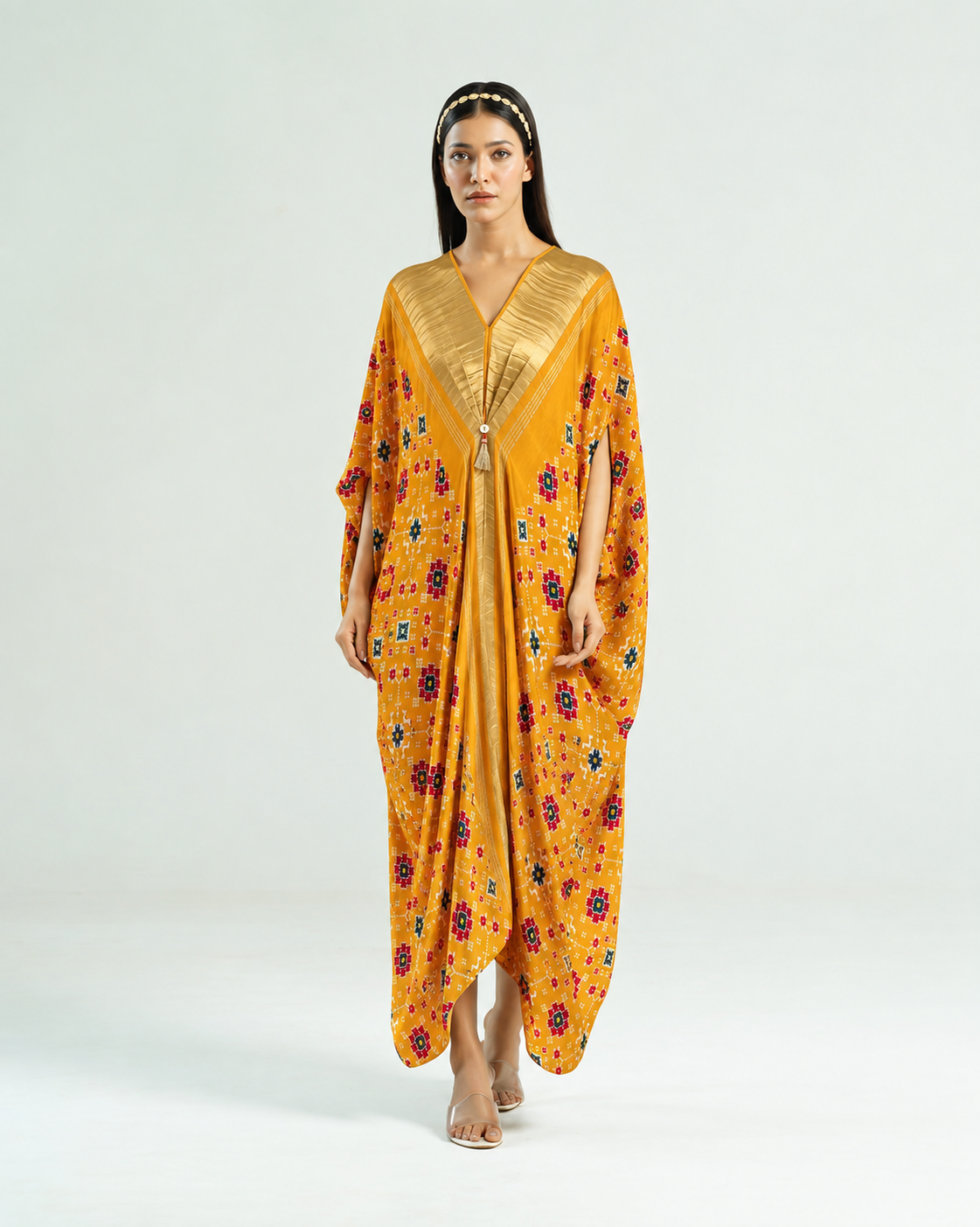 Kaftan Patola - Mustard / Gold
