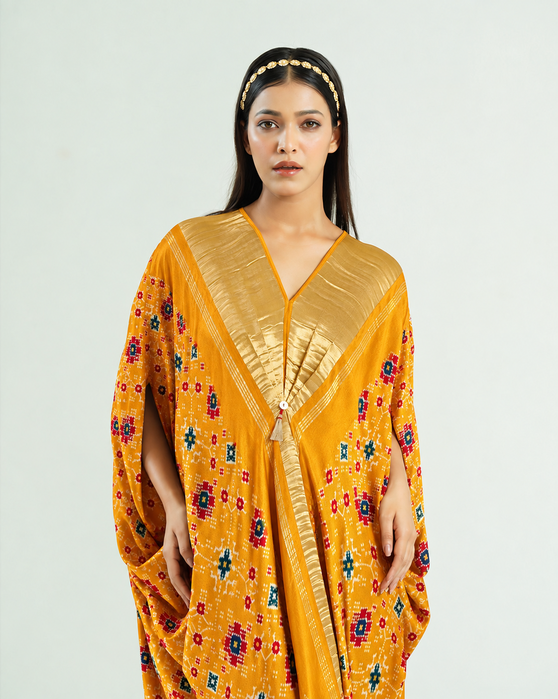 Kaftan Patola - Mustard / Gold