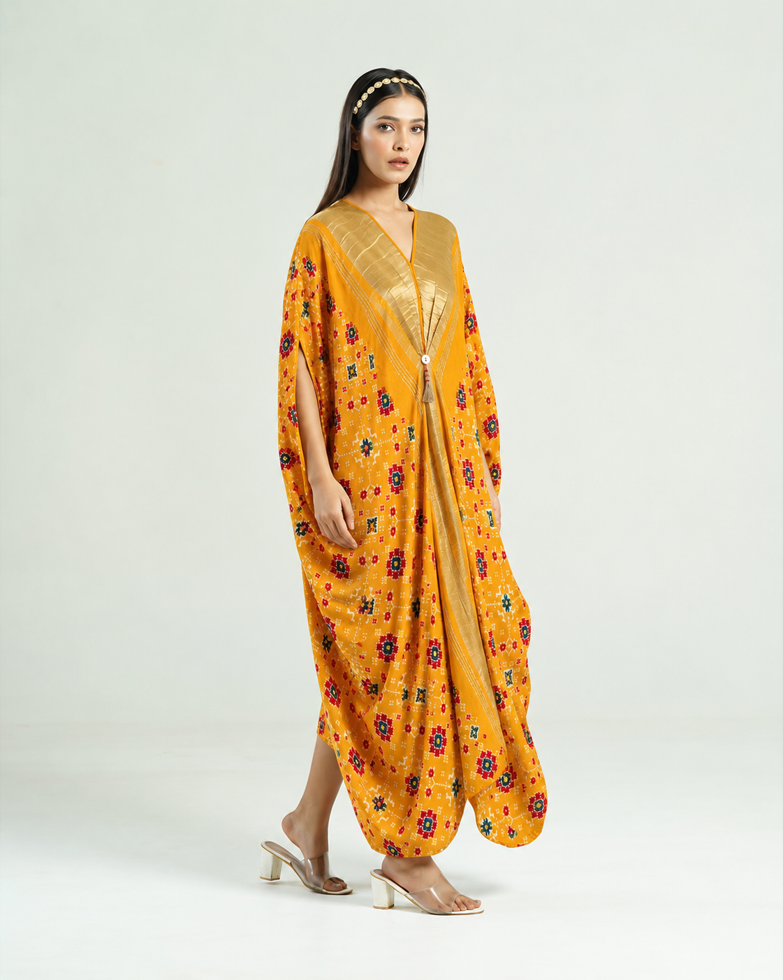 Kaftan Patola - Mustard/Gold - Mayura Kumar