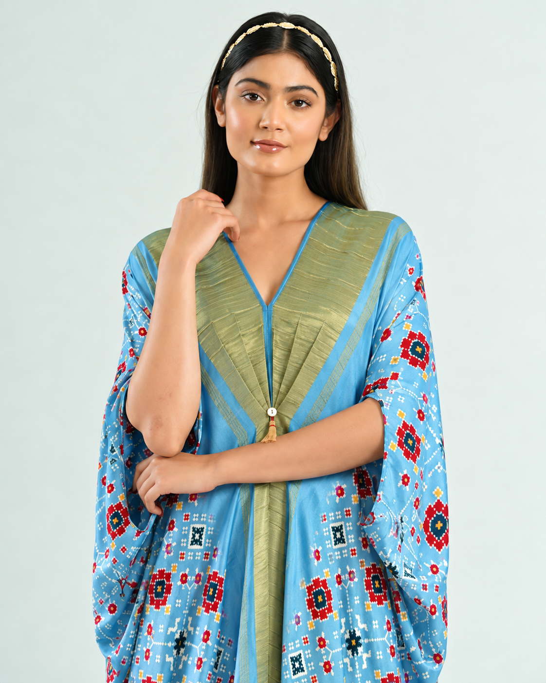 Kaftan Patola - Sky Blue / Gold