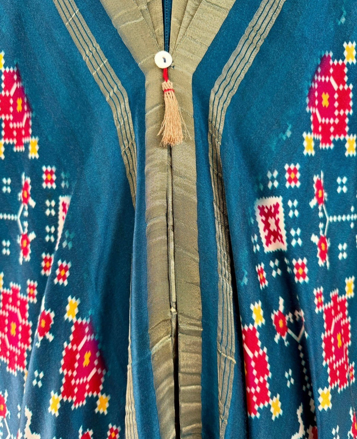 Kaftan Patola - Teal Blue /Gold - Mayura Kumar