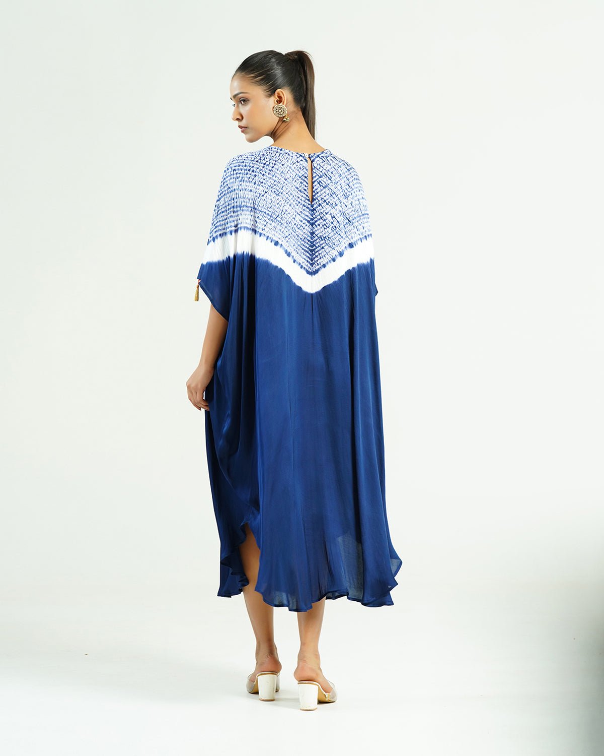 Kaftan Shibori - Blue Indigo /Ivory - Mayura Kumar