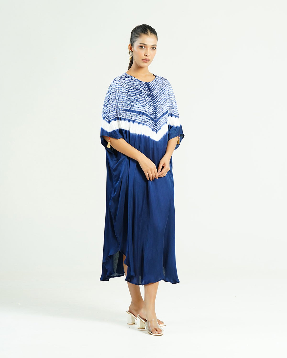 Kaftan Shibori - Blue Indigo /Ivory - Mayura Kumar