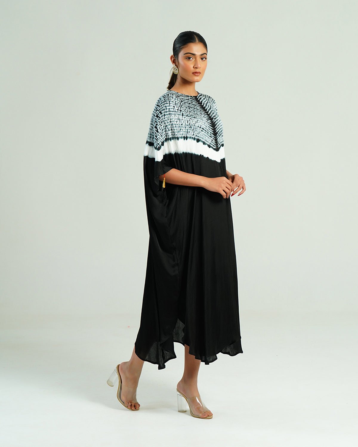 Kaftan Shibori - Onyx Black /Ivory - Mayura Kumar