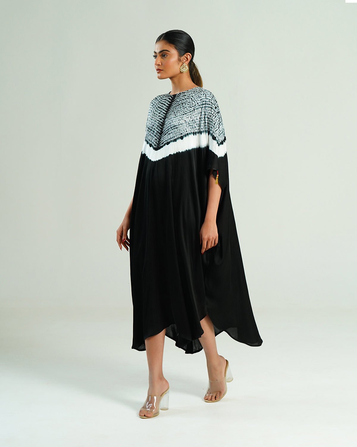 Kaftan Shibori - Onyx Black /Ivory - Mayura Kumar