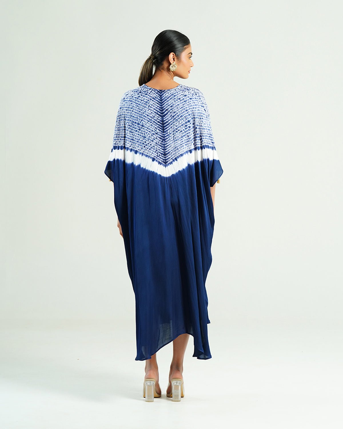 Kaftan Shibori - Blue Indigo /Ivory - Mayura Kumar