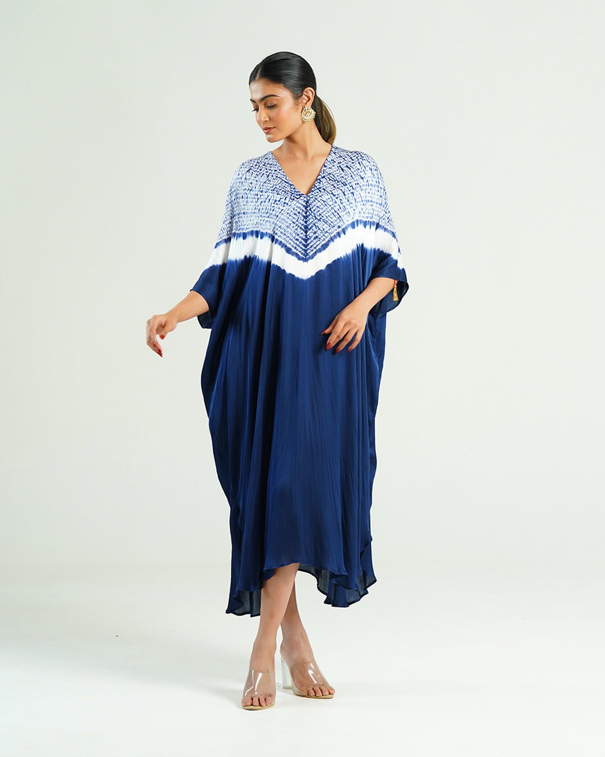 Kaftan Shibori - Blue Indigo /Ivory - Mayura Kumar