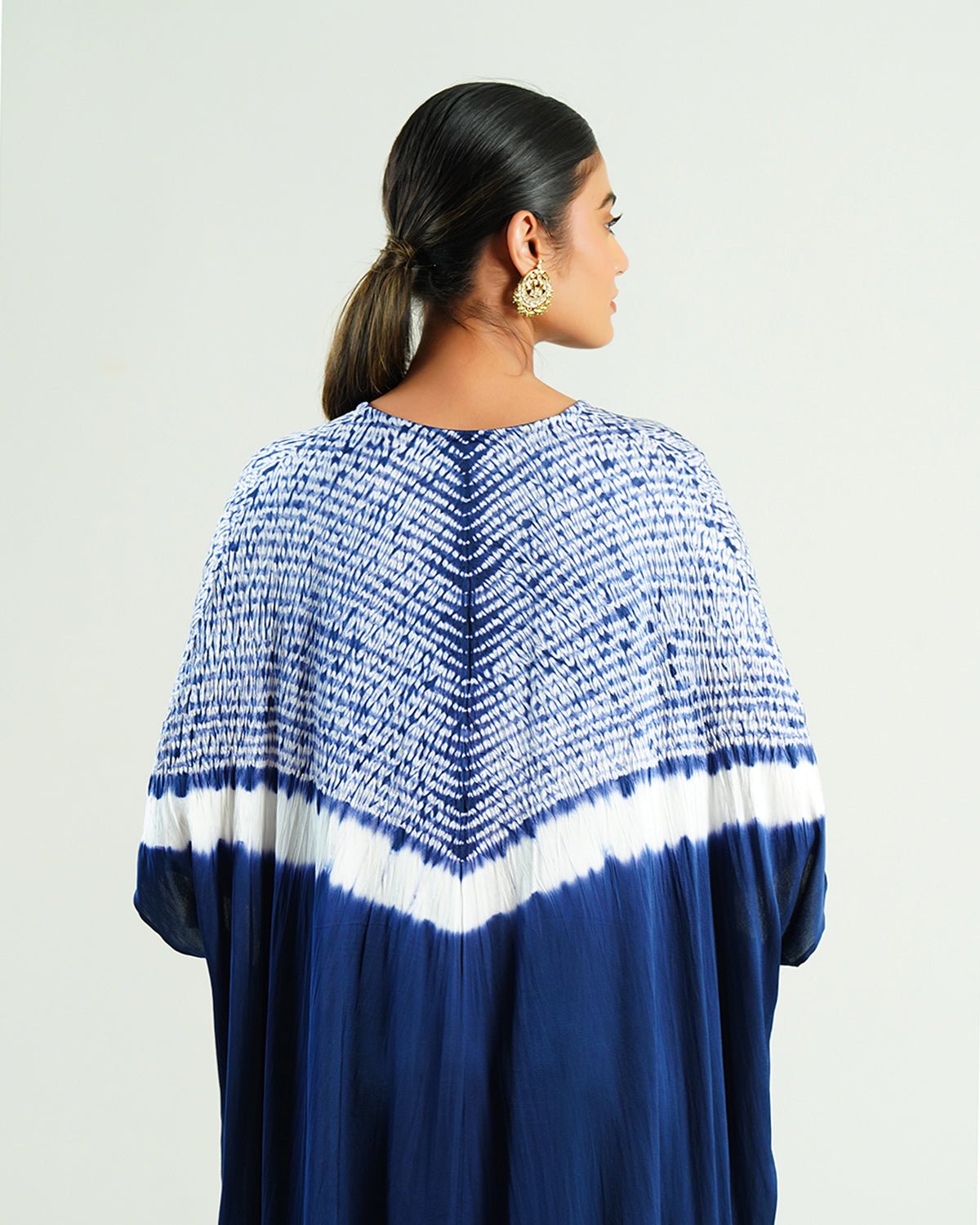 Kaftan Shibori - Blue Indigo /Ivory - Mayura Kumar