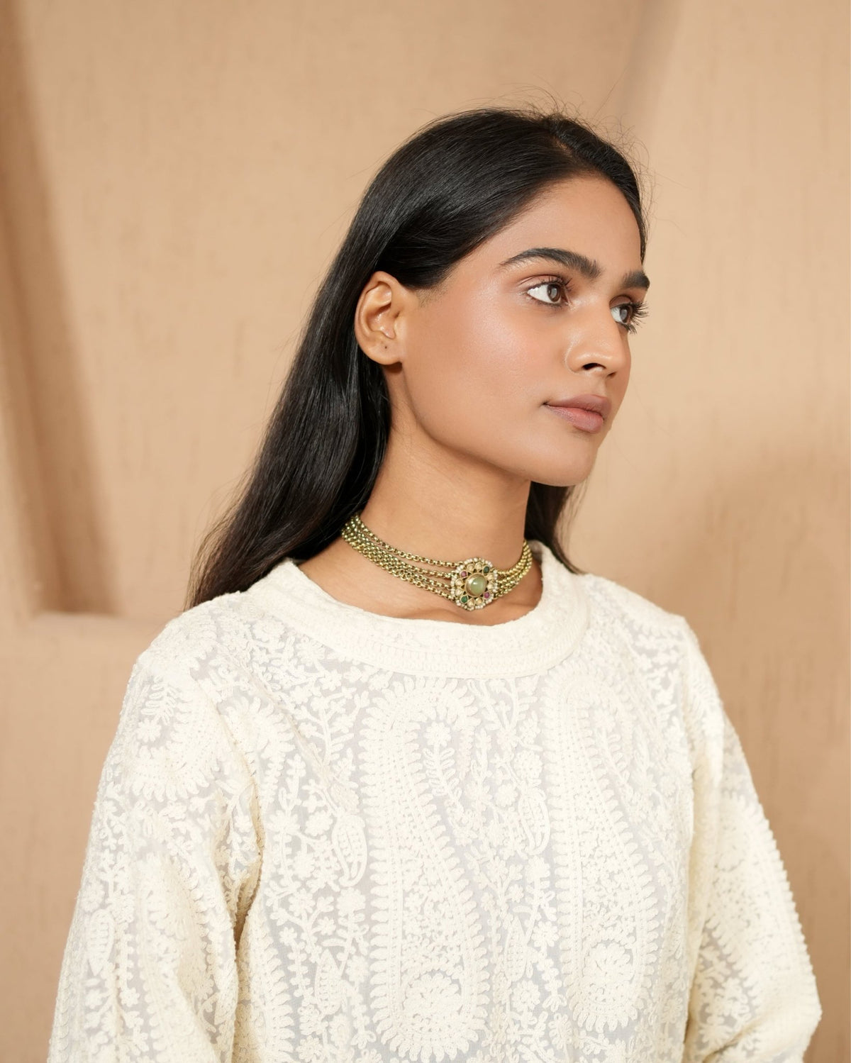 Kurta Set Kashmiri - Ivory - Mayura Kumar