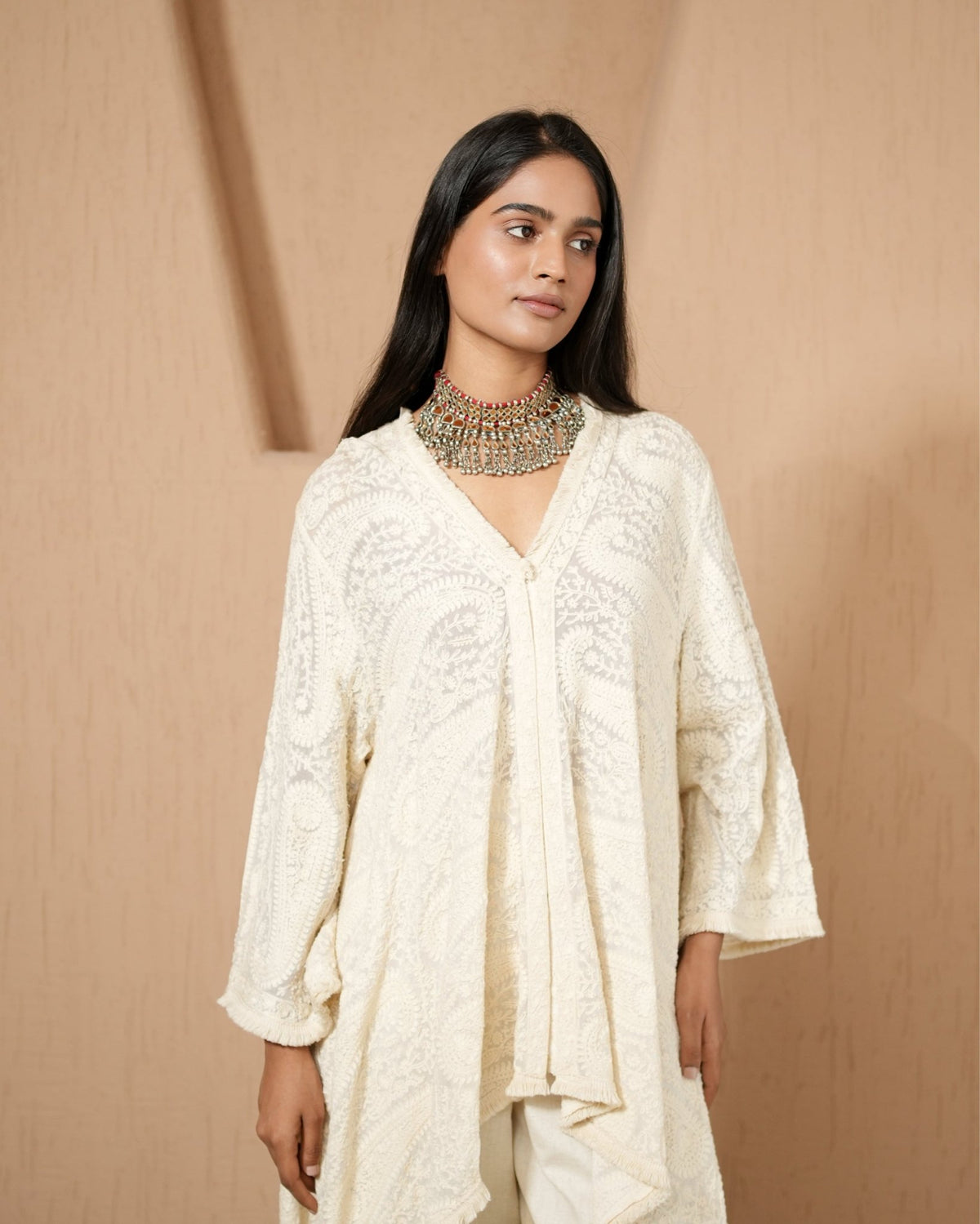 Kurta Set Kashmiri - Ivory - Mayura Kumar