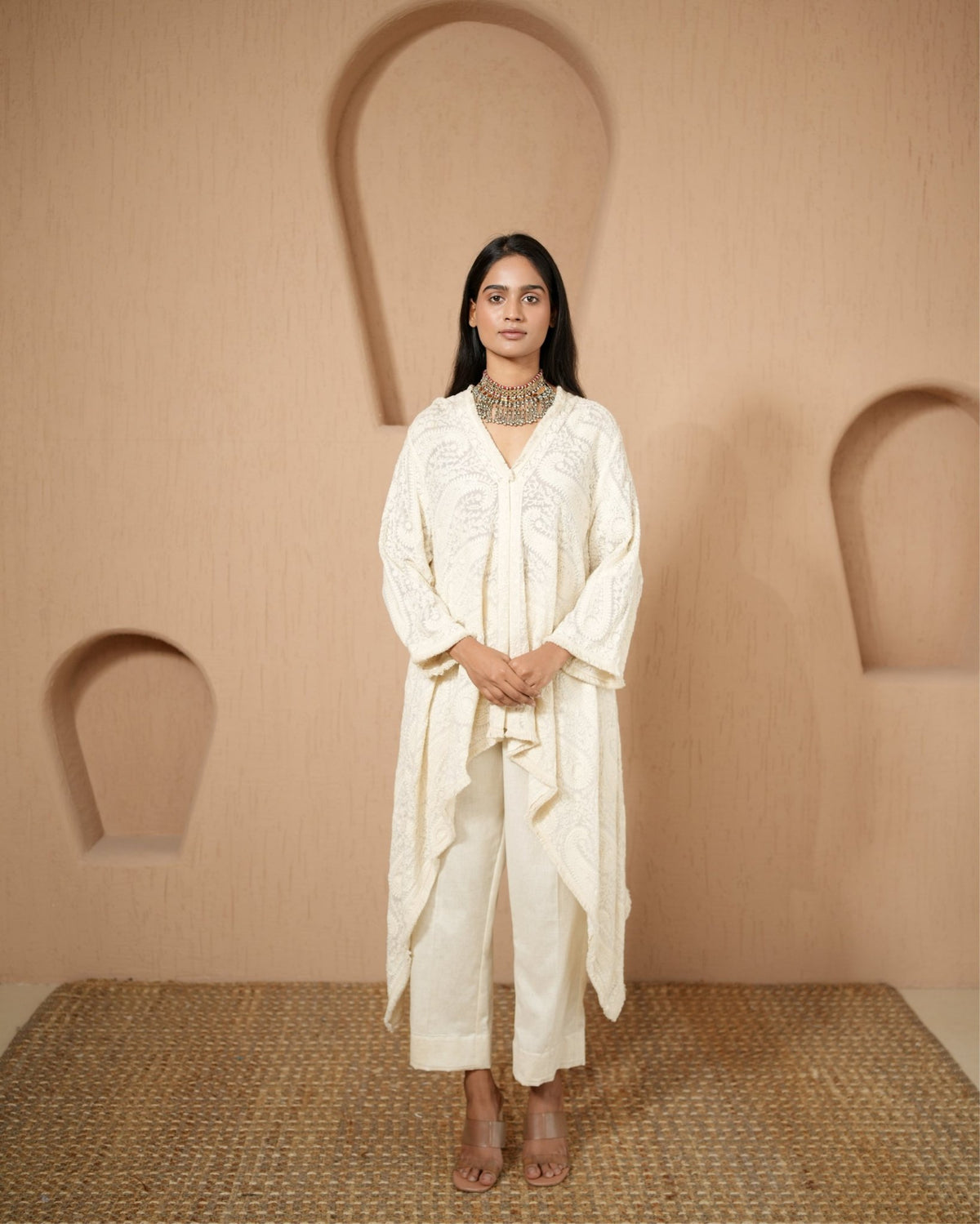 Kurta Set Kashmiri - Ivory - Mayura Kumar