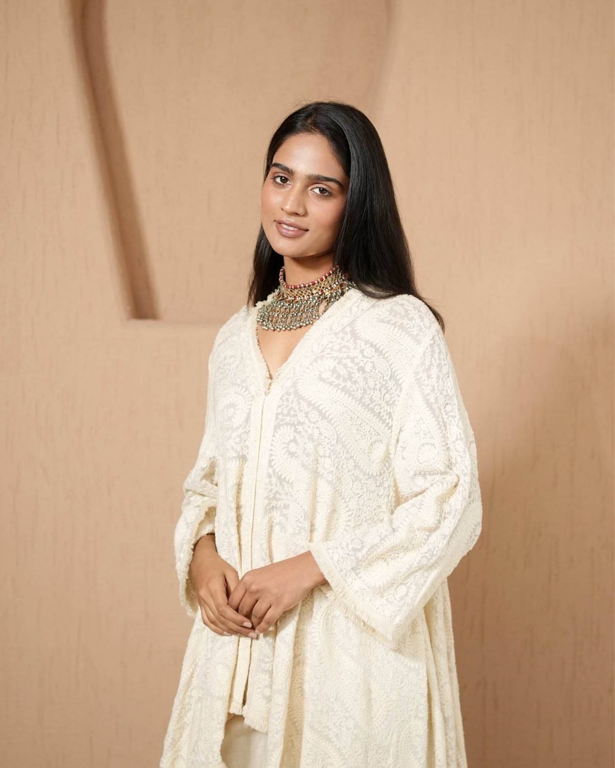Kurta Set Kashmiri - Ivory - Mayura Kumar