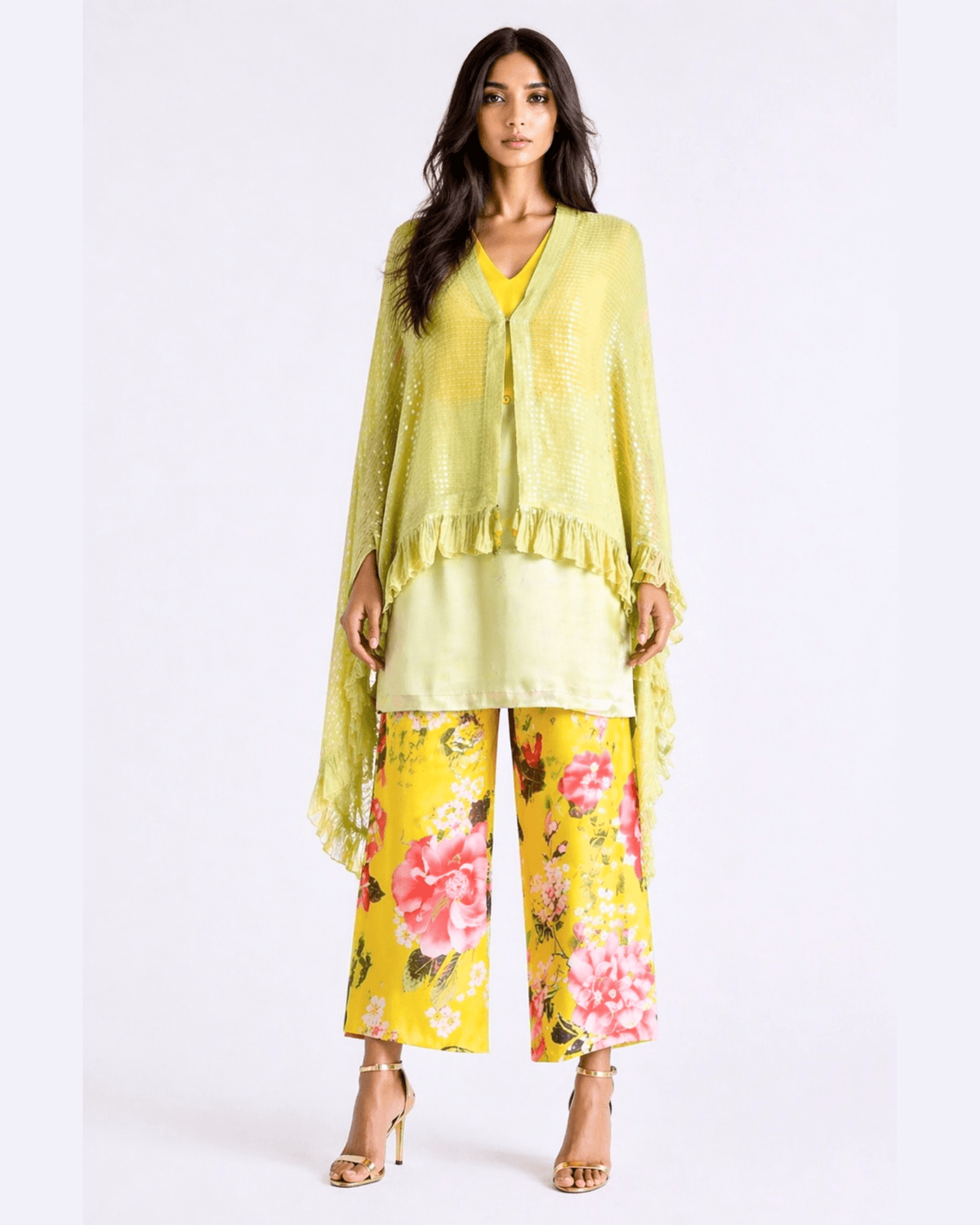 Kurta Set Floral - Green / Lemon - Mayura Kumar