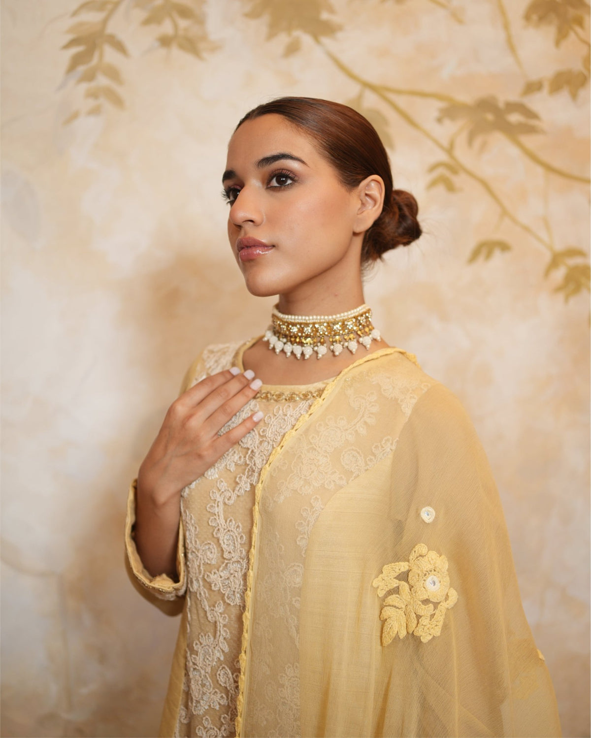 Kurta Set Embroidery - Beige / Ivory / Gold - Mayura Kumar