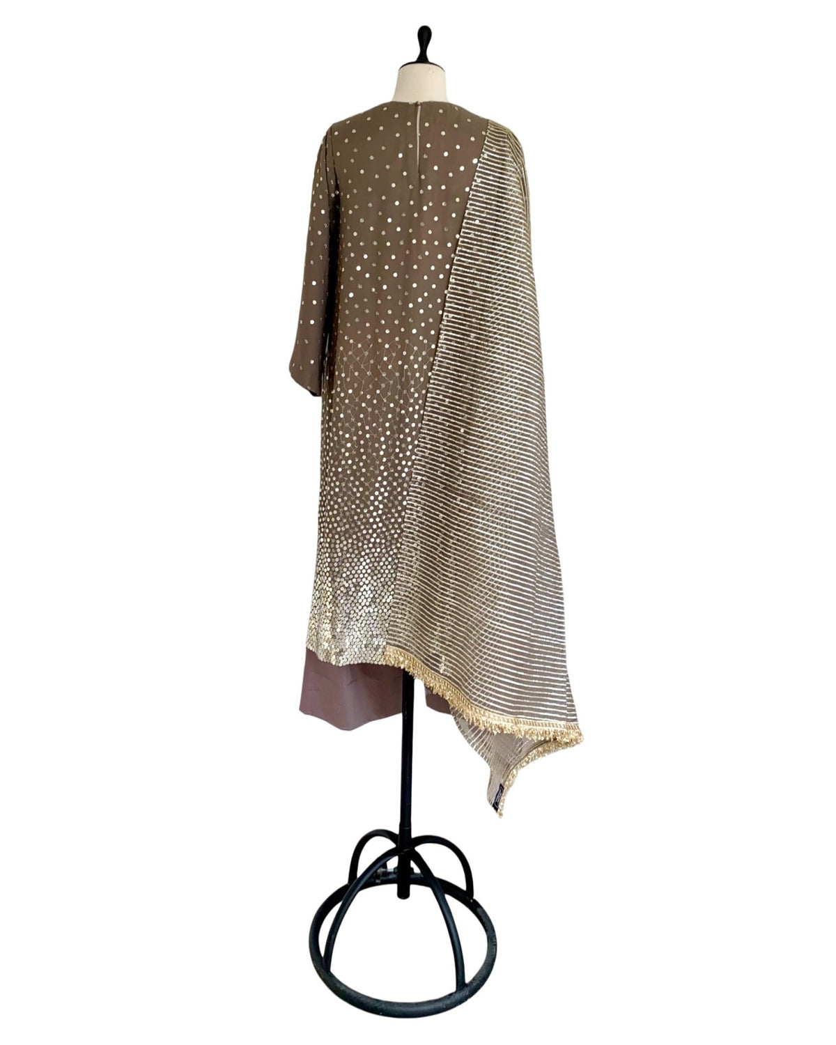 Kurta Set - Dark Taupe / Gold / Silver - Mayura Kumar