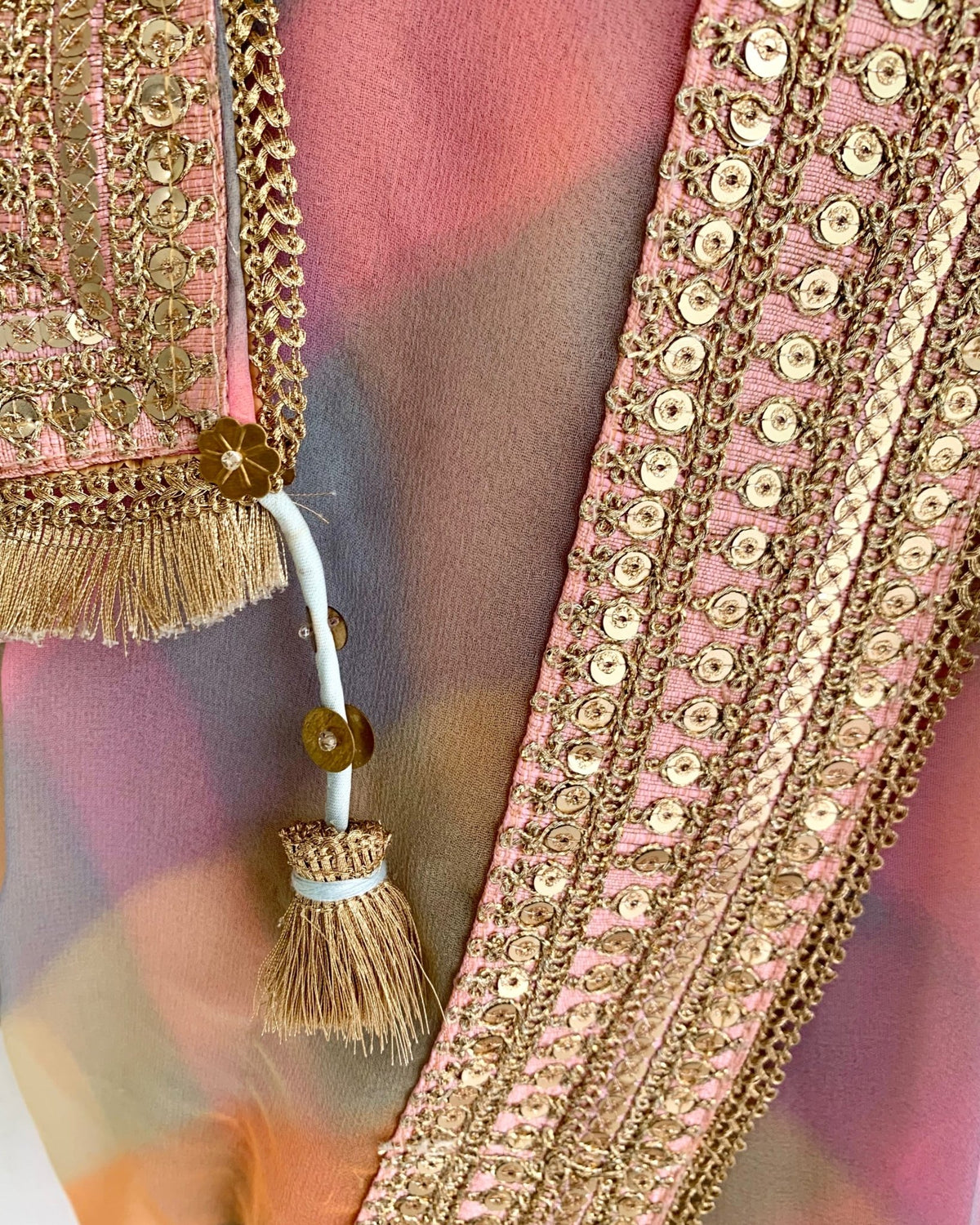 Saree Leheriya - Pink / Blue / Multi Pastels - Mayura Kumar
