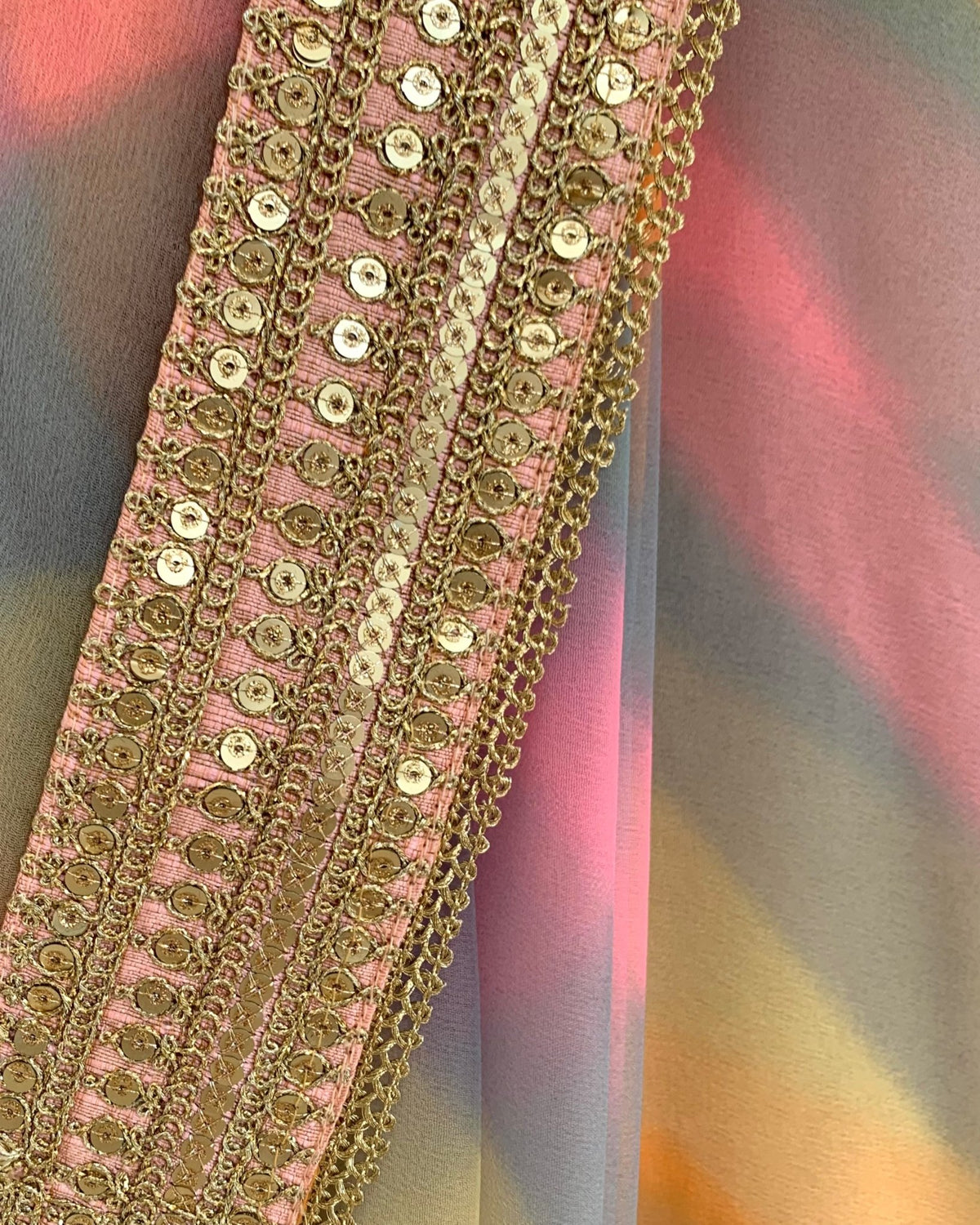 Saree Leheriya - Pink / Blue / Multi Pastels - Mayura Kumar