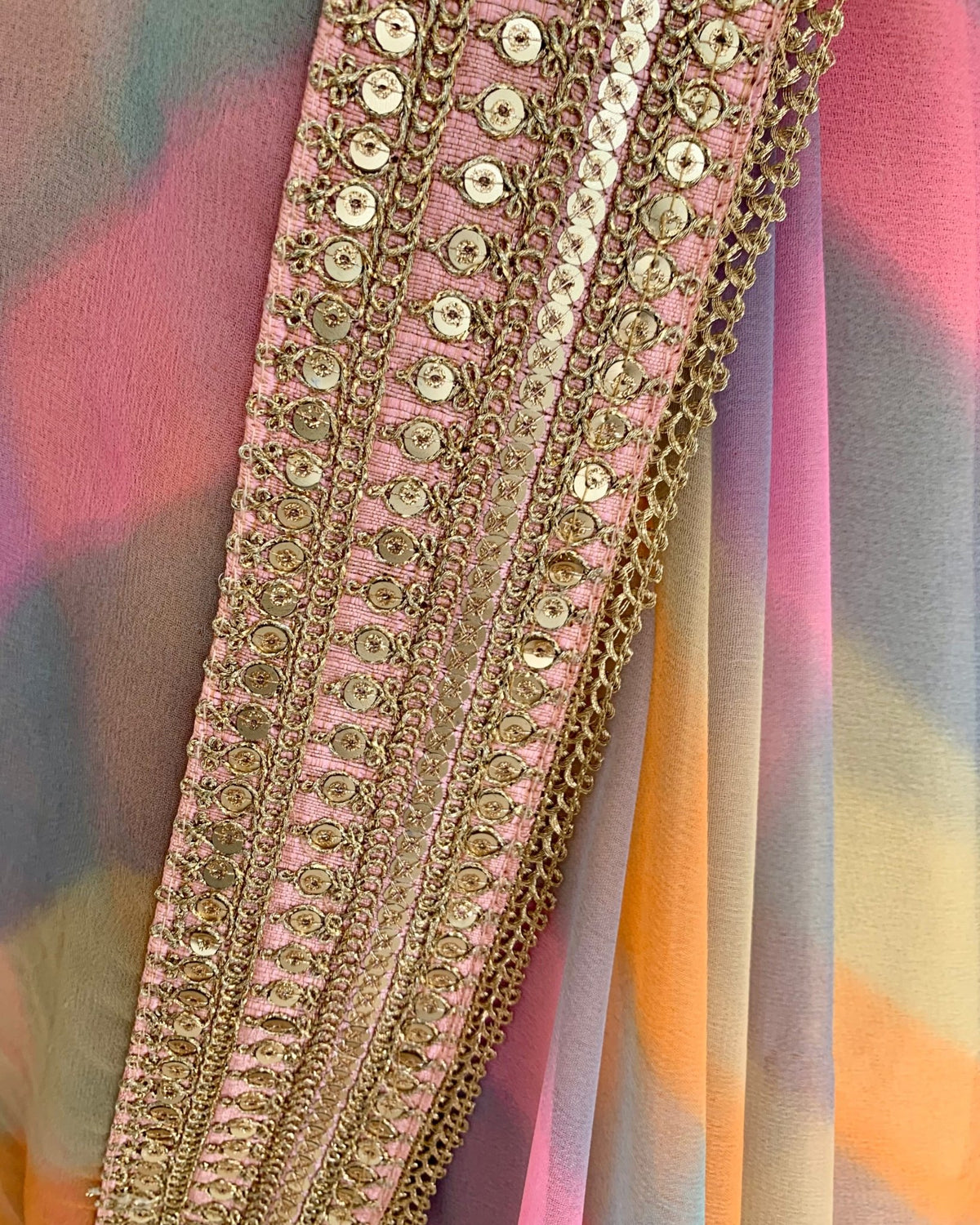 Saree Leheriya - Pink / Blue / Multi Pastels - Mayura Kumar