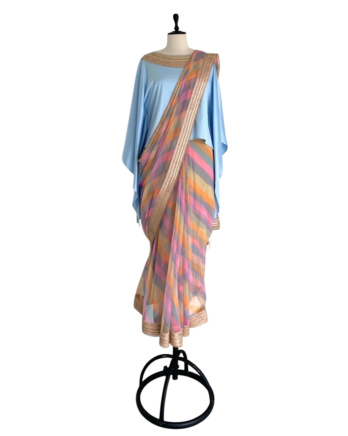 Saree Leheriya - Pink / Blue / Multi Pastels - Mayura Kumar