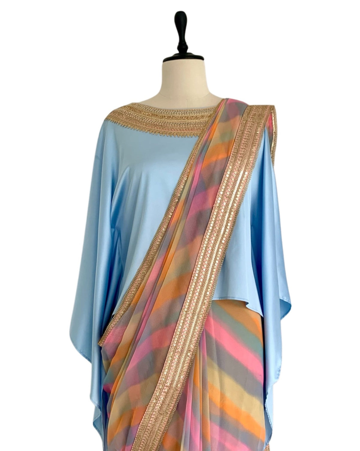 Saree Leheriya - Pink / Blue / Multi Pastels - Mayura Kumar