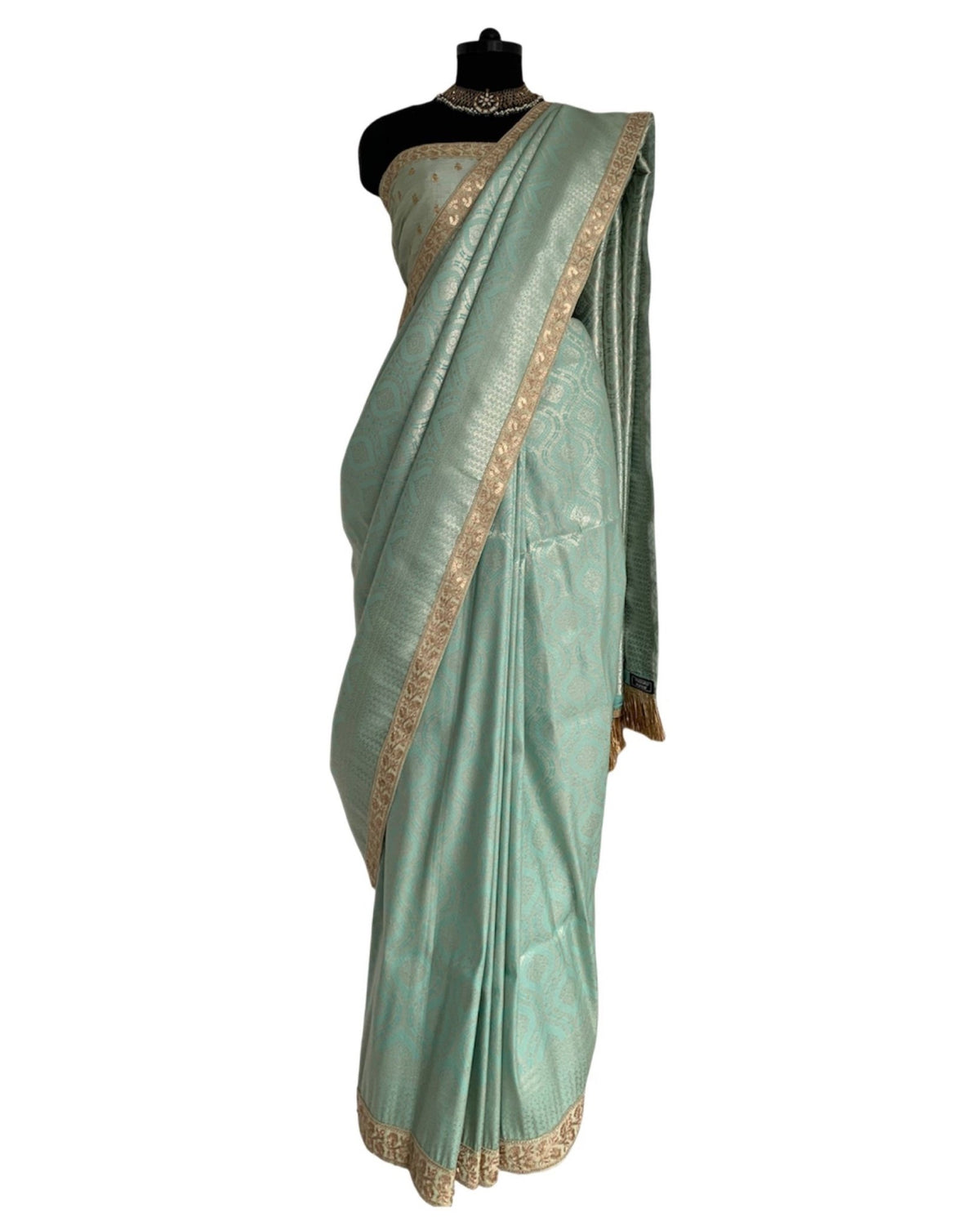 Saree Banarasi - Aqua Blue / Silver / Gold - Mayura Kumar