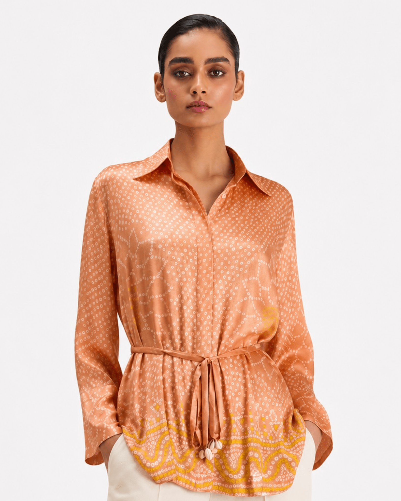 Shirt Bandhej - Blush Pink - Mayura Kumar