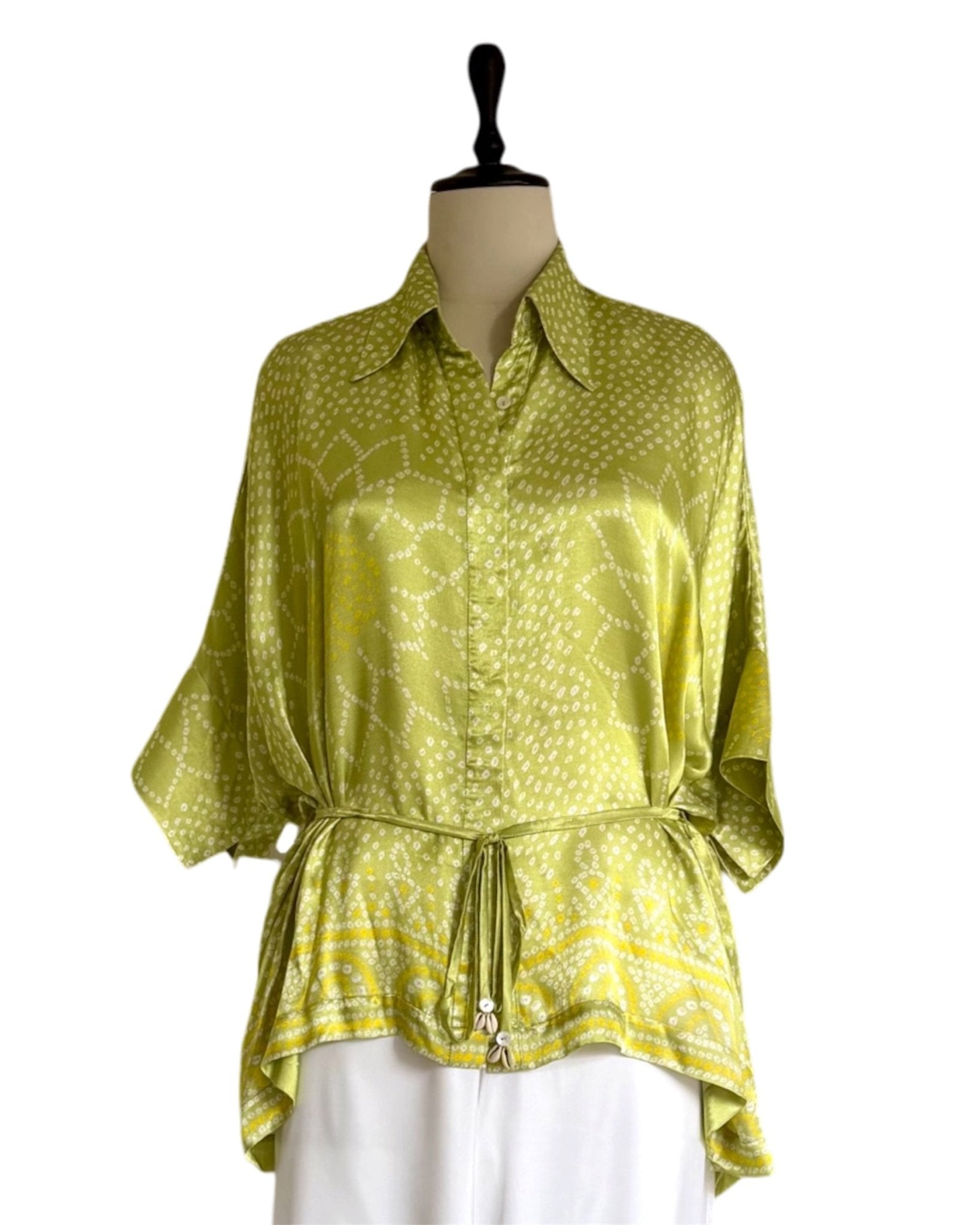 Shirt Kimono Bandhej - Fresh Green - Mayura Kumar