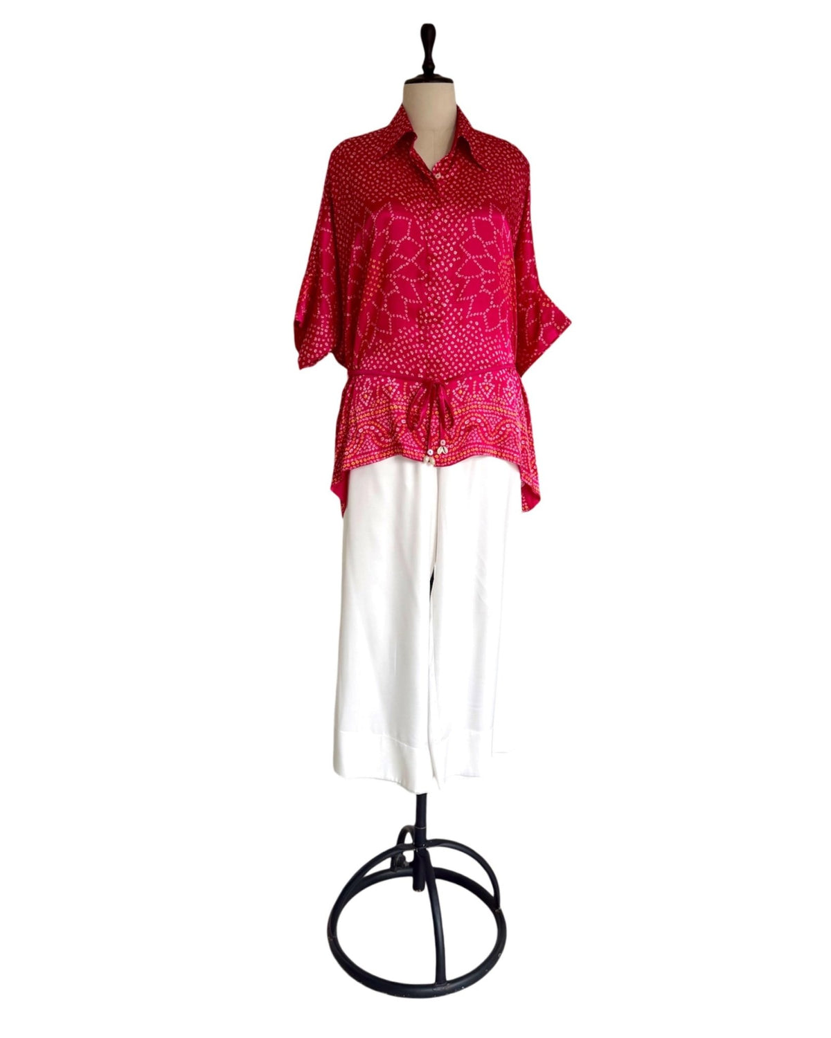 Shirt Kimono Bandhej - Fuchsia Rani - Mayura Kumar