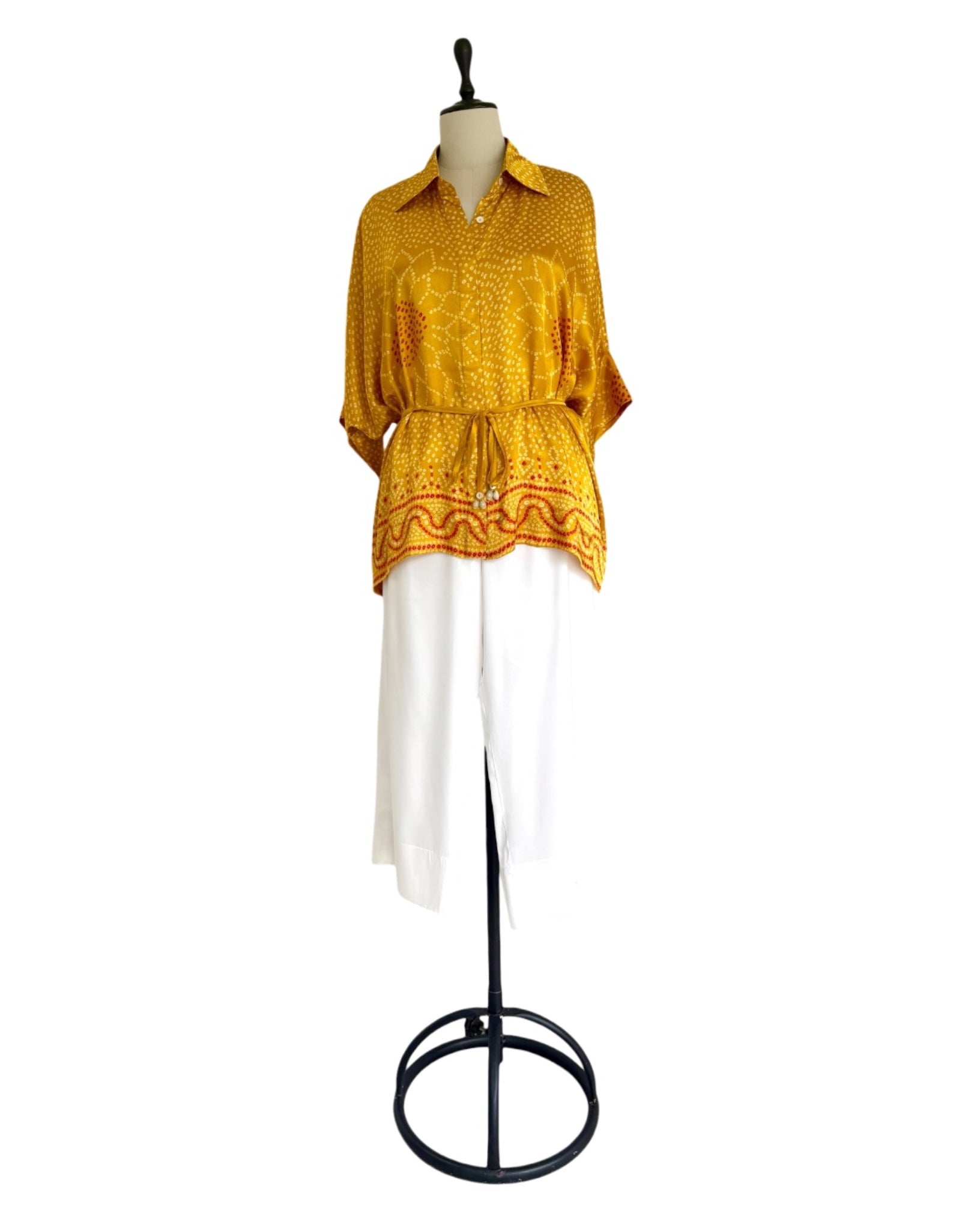 Shirt Kimono Bandhej - Yellow - Mayura Kumar