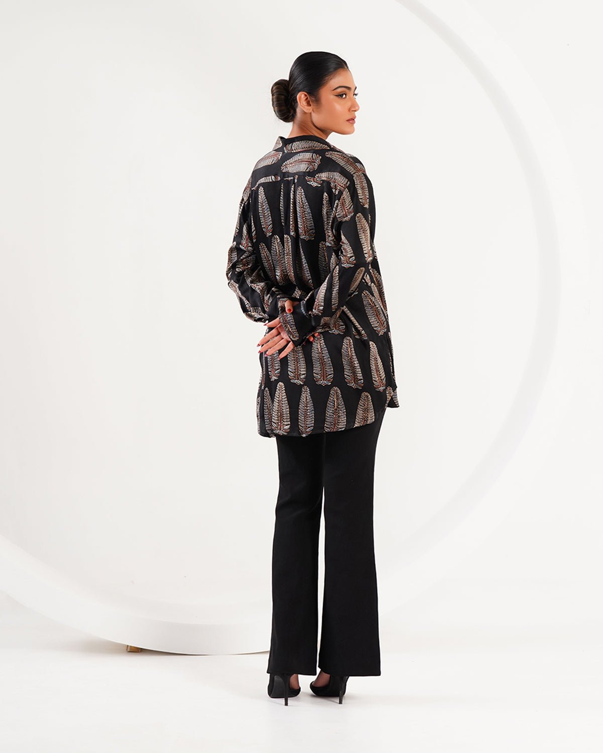 Ajrakh Leaf Block Print Set - Black - Mayura Kumar