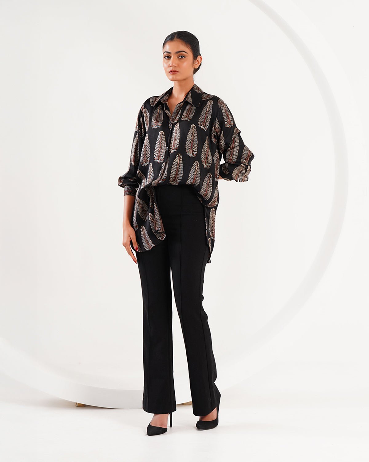 Ajrakh Leaf Block Print Set - Black - Mayura Kumar