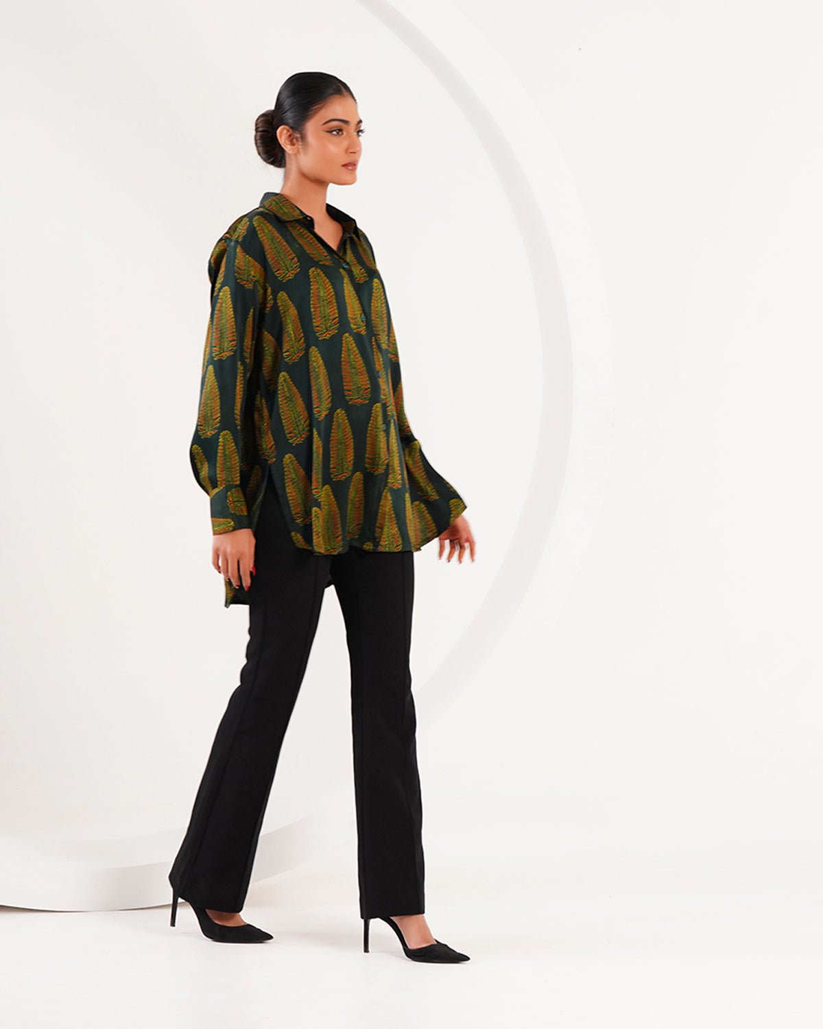 Ajrakh Leaf Block Print Set - Green /Black - Mayura Kumar