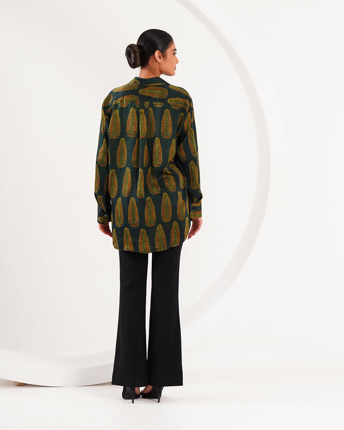 Ajrakh Leaf Block Print Set - Green /Black - Mayura Kumar