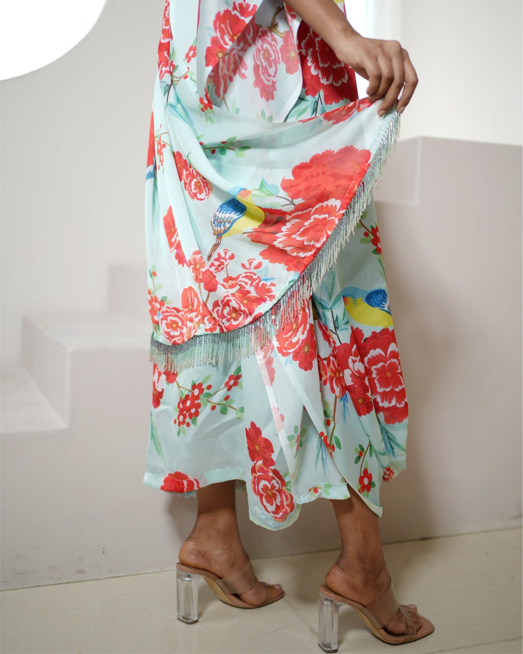Dress Floral - Powder Blue / Multicolours - Mayura Kumar