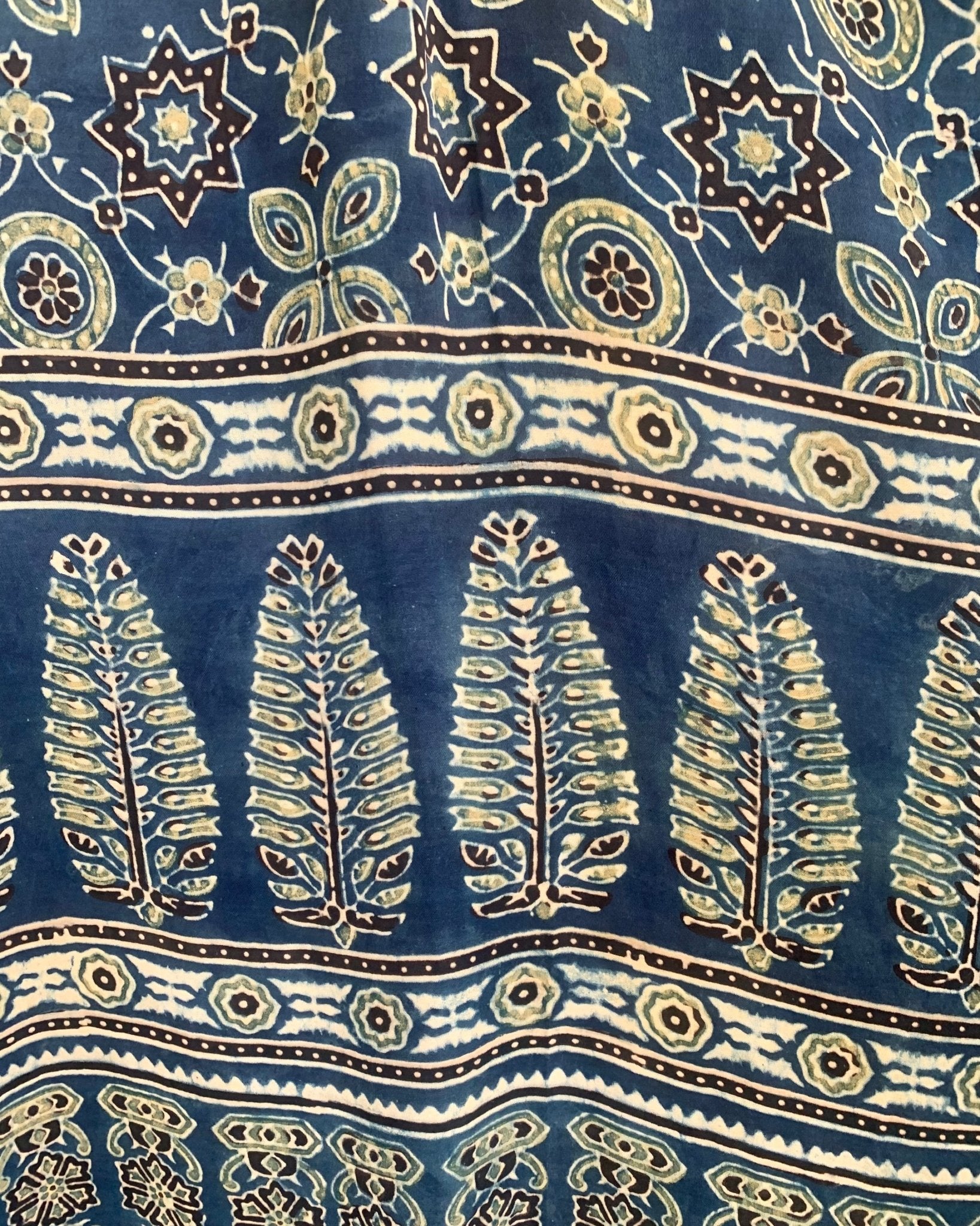 Kaftan Ajrakh - Indigo / Black / White - Mayura Kumar