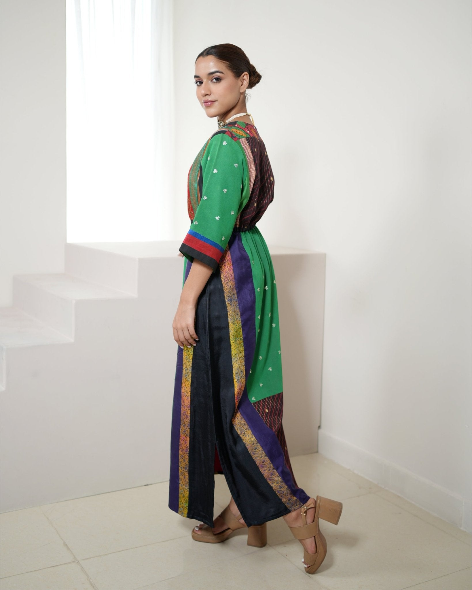 Kaftan Banarasi - Green / Red / Multicolours - Mayura Kumar