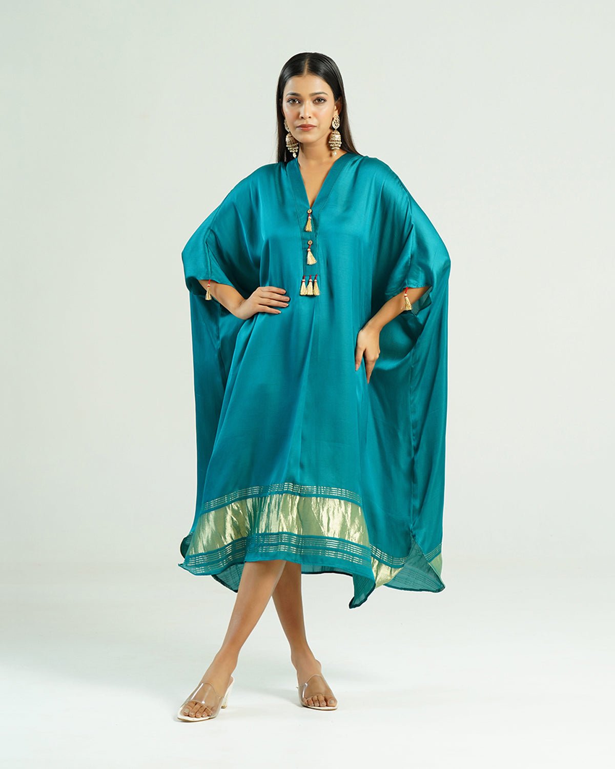 Kaftan Kutch - Aquamarine/ Gold - Mayura Kumar
