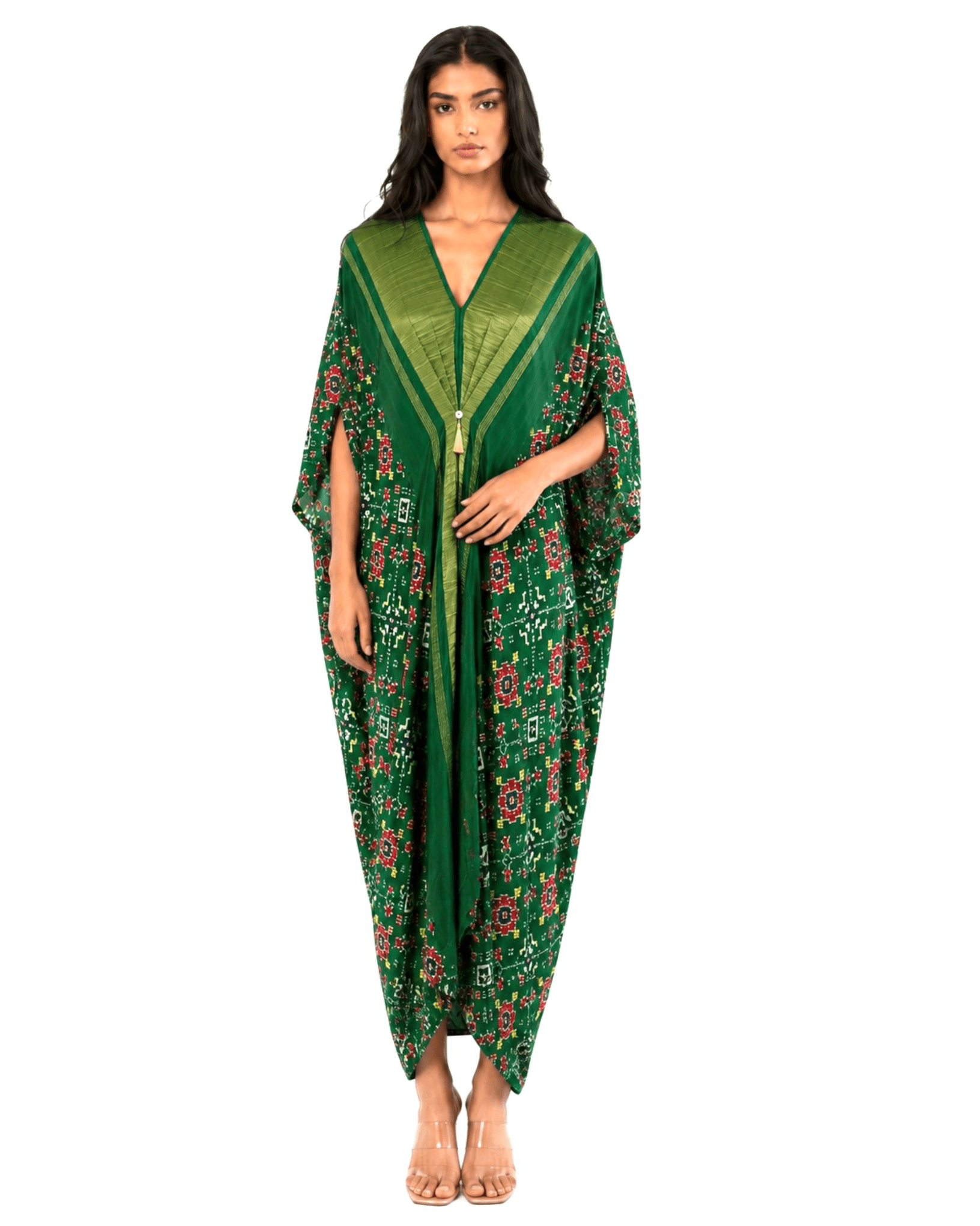 Kaftan Patola - Dark Green /Gold - Mayura Kumar