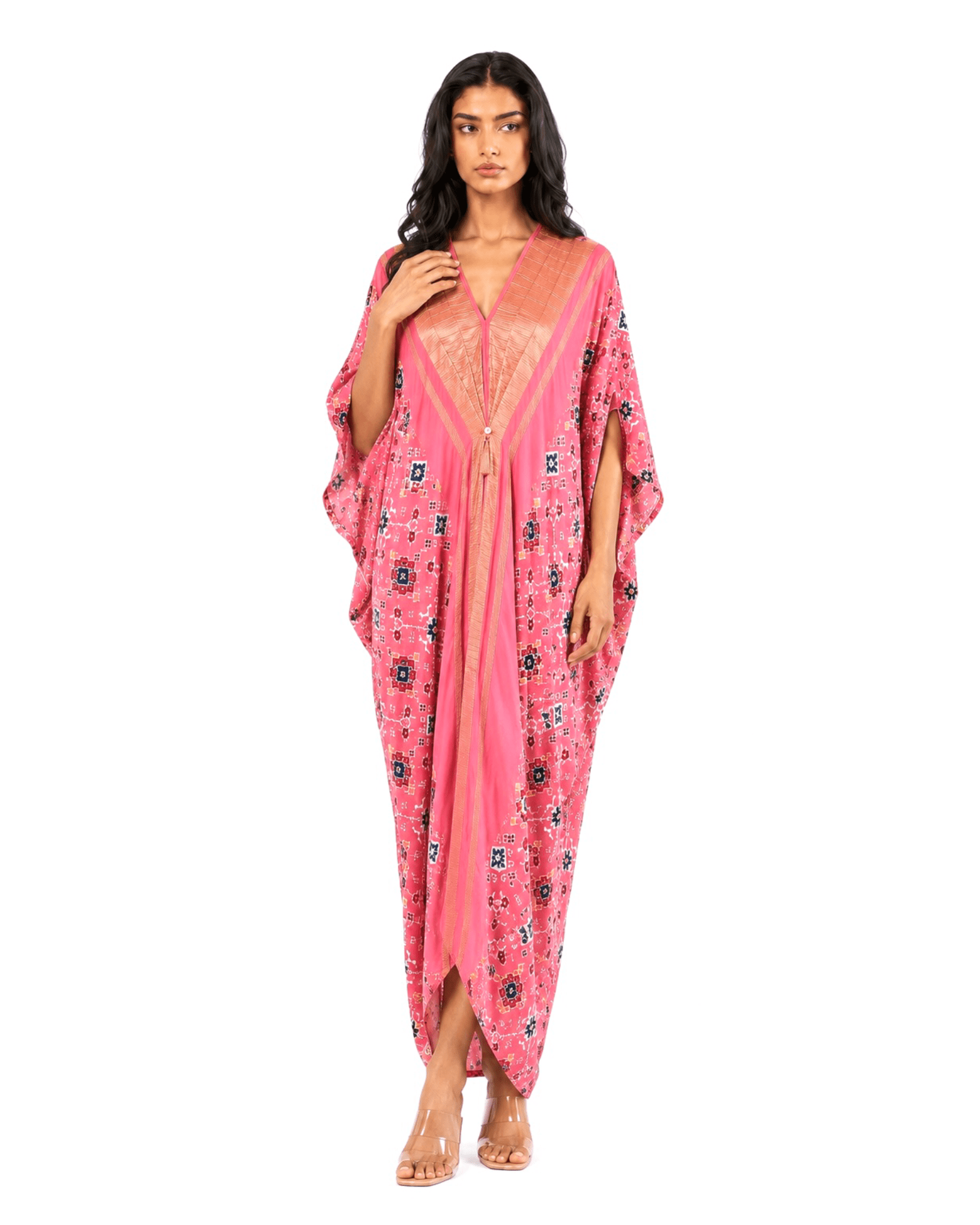 Kaftan Patola - Pink /Gold - Mayura Kumar