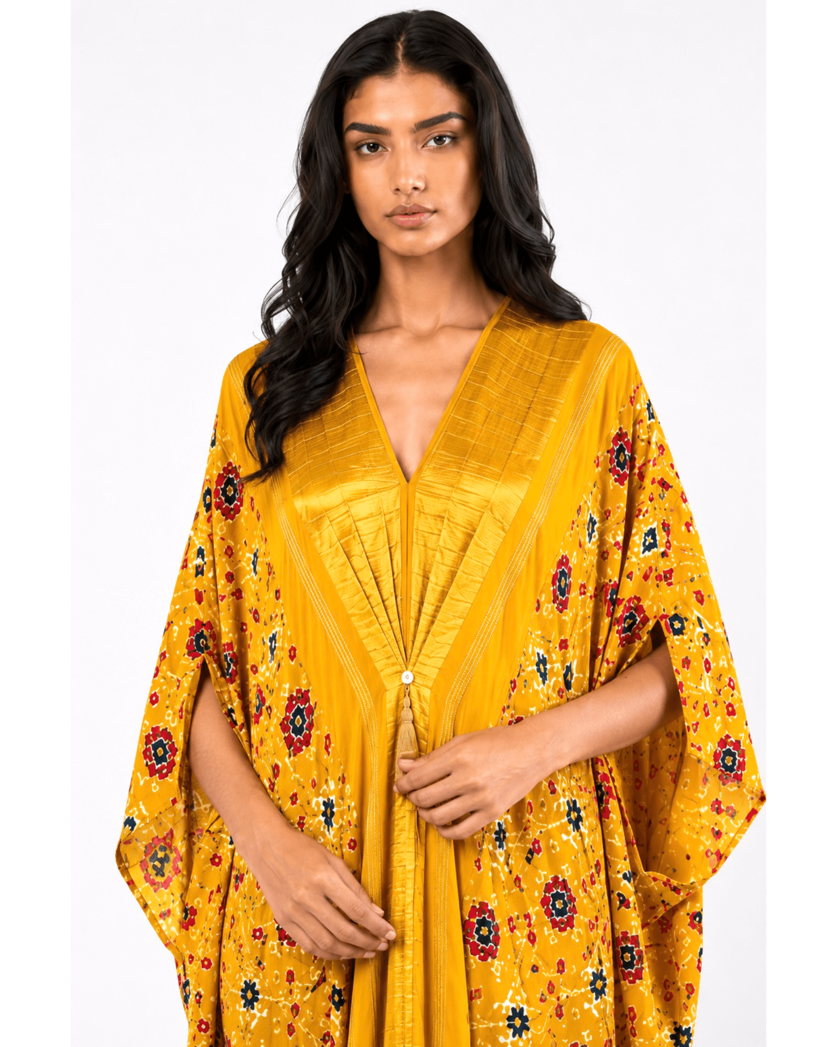Kaftan Patola - Yellow /Gold - Mayura Kumar